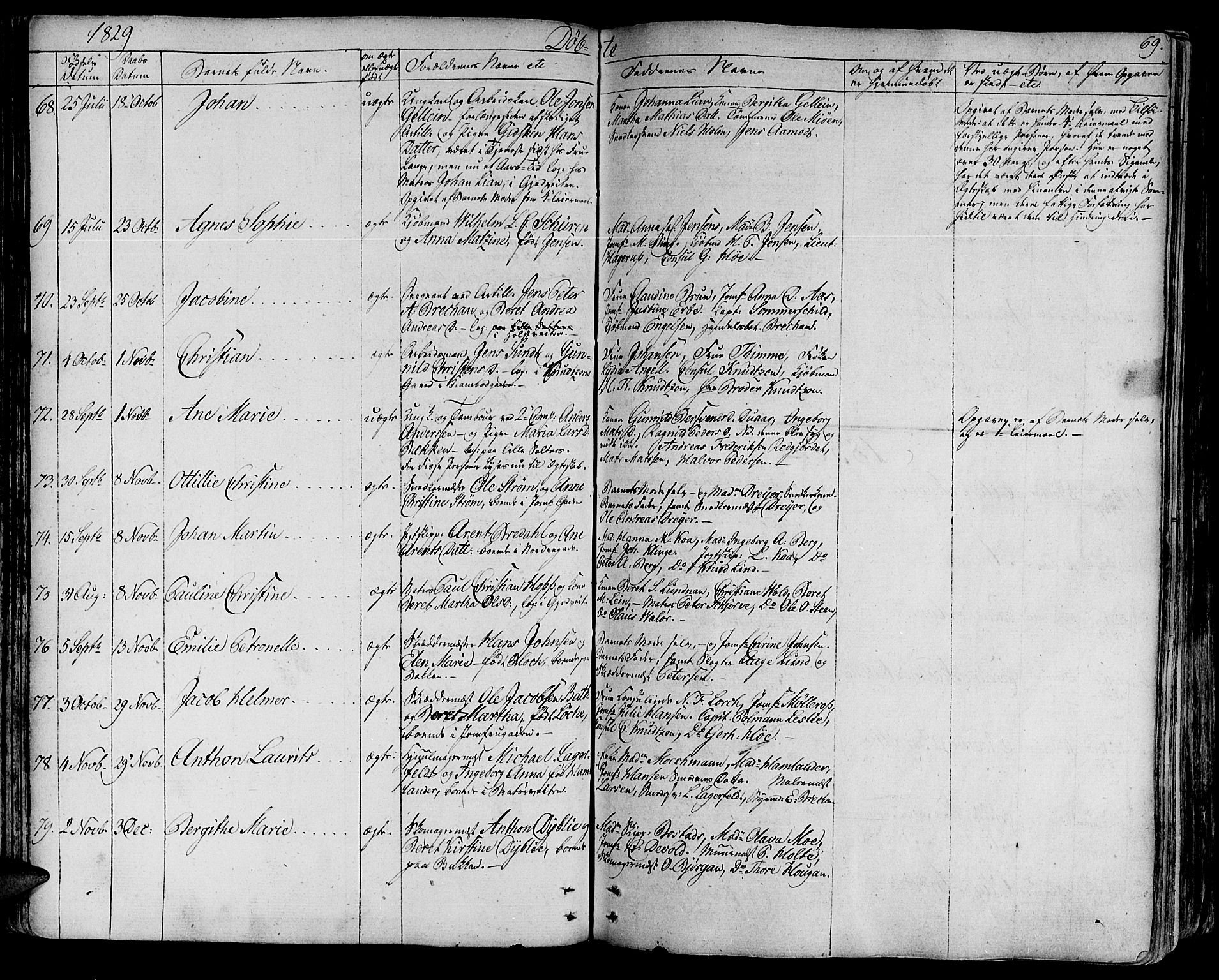 Ministerialprotokoller, klokkerbøker og fødselsregistre - Sør-Trøndelag, SAT/A-1456/602/L0108: Parish register (official) no. 602A06, 1821-1839, p. 69