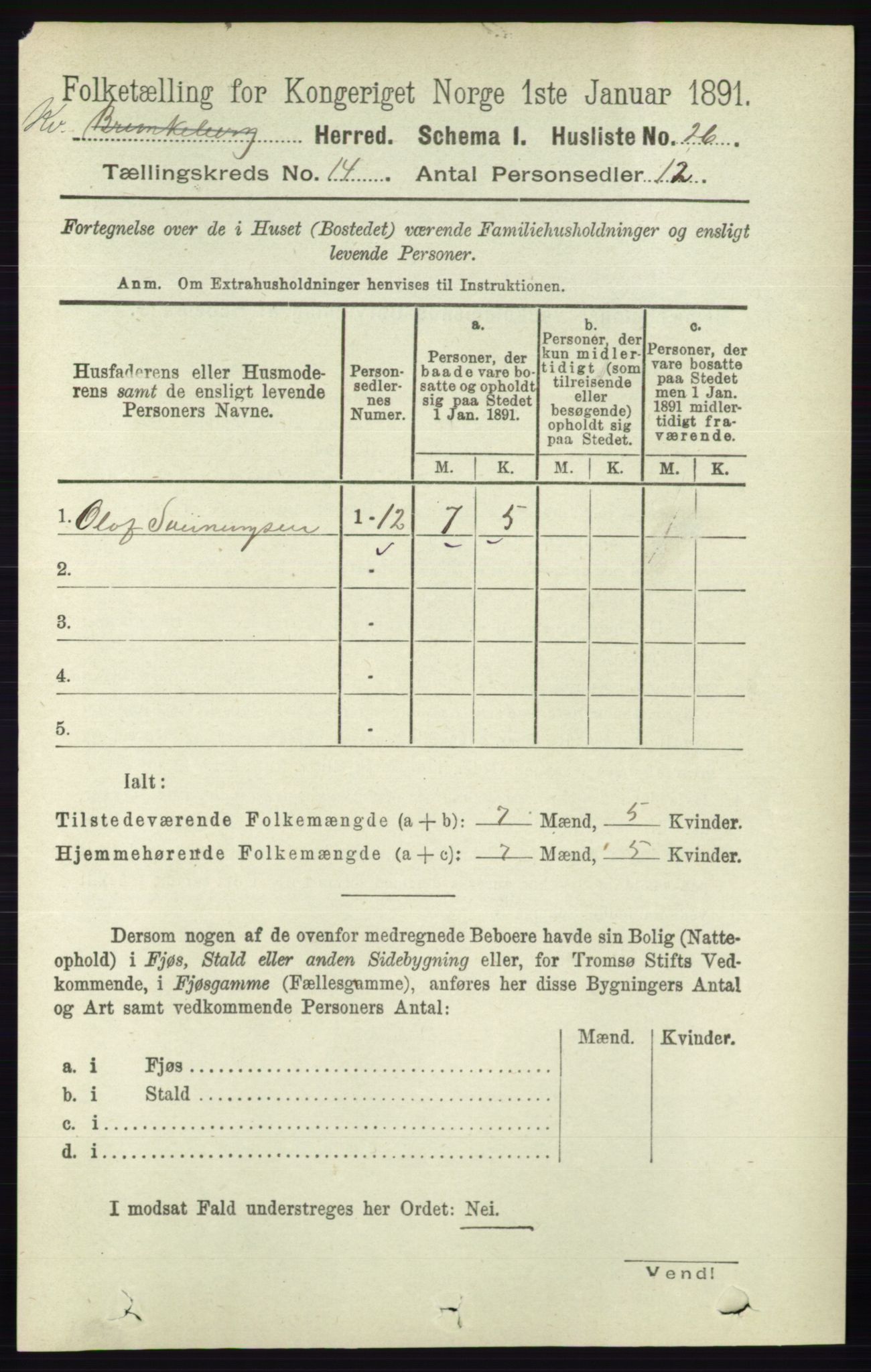 RA, 1891 census for 0829 Kviteseid, 1891, p. 3341