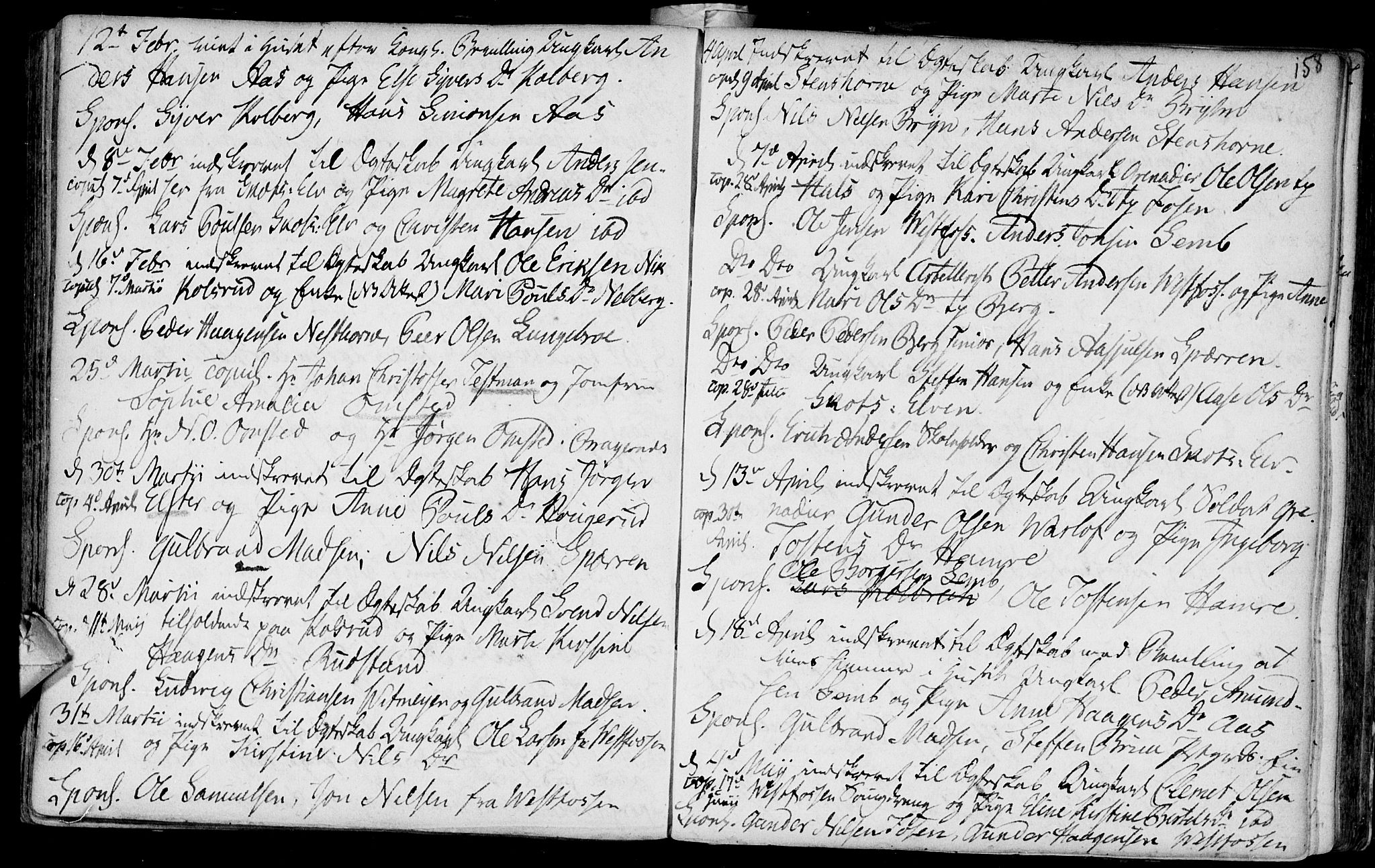 Eiker kirkebøker, AV/SAKO-A-4/F/Fa/L0007: Parish register (official) no. I 7 /1, 1733-1808, p. 158