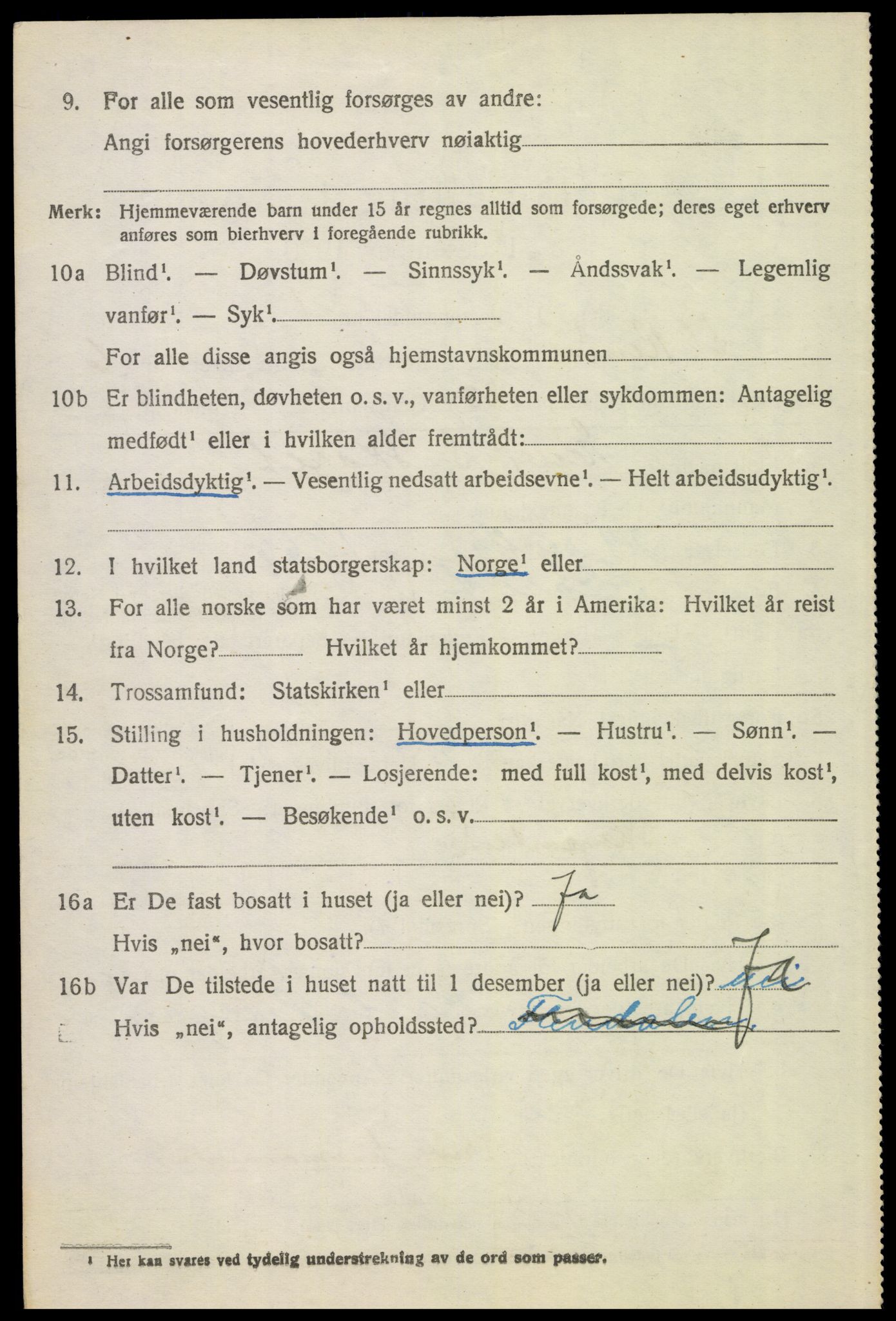 SAH, 1920 census for Ytre Rendal, 1920, p. 3638