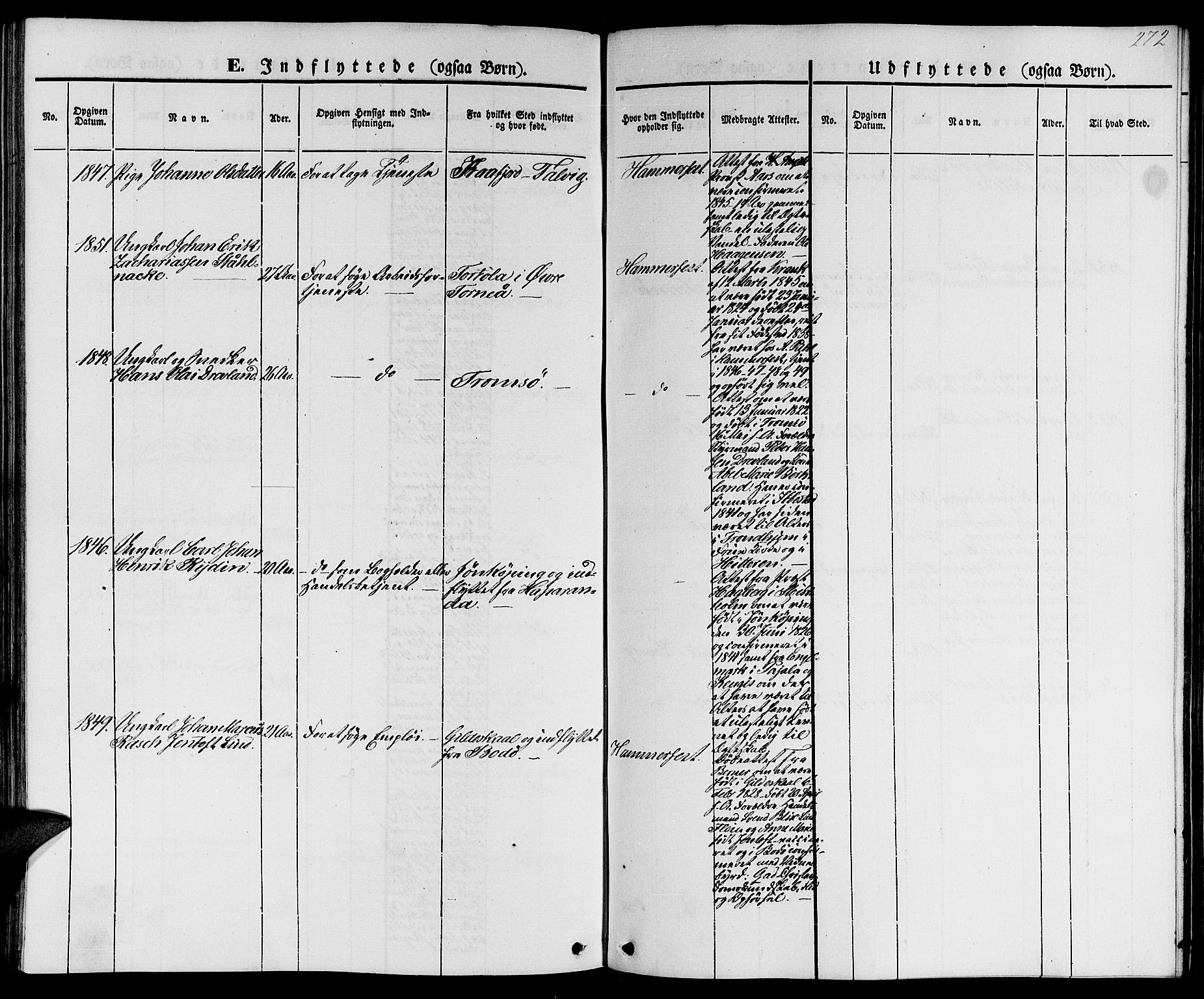 Hammerfest sokneprestkontor, SATØ/S-1347/H/Hb/L0002.klokk: Parish register (copy) no. 2, 1851-1861, p. 272