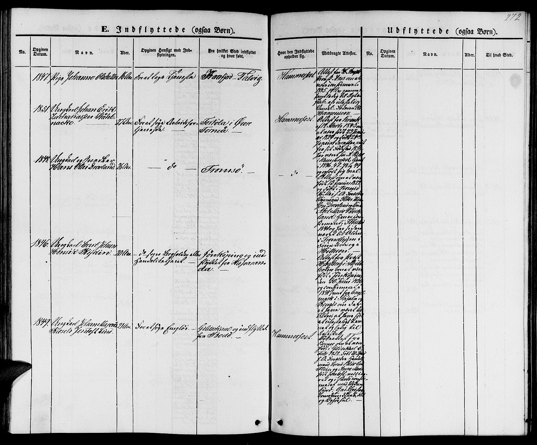 Hammerfest sokneprestkontor, AV/SATØ-S-1347/H/Hb/L0002.klokk: Parish register (copy) no. 2, 1851-1861, p. 272