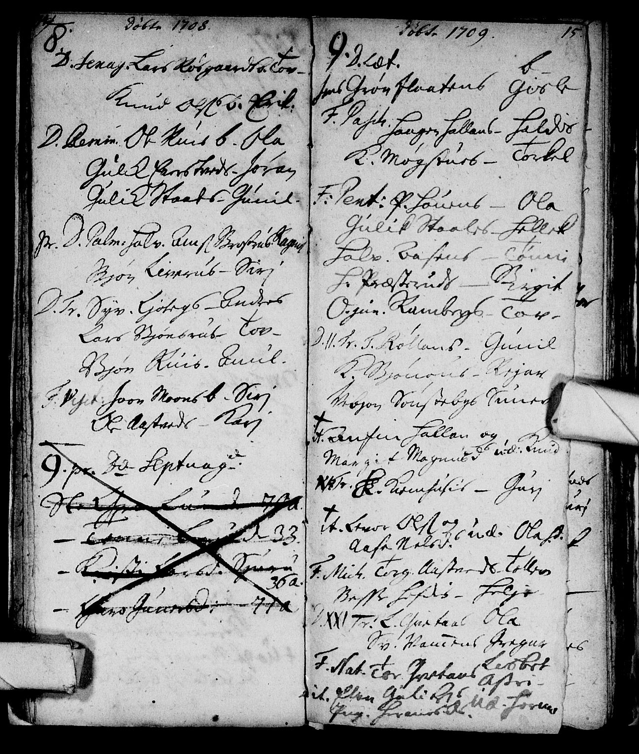 Nore kirkebøker, SAKO/A-238/F/Fc/L0001: Parish register (official) no. III 1, 1696-1714, p. 14-15