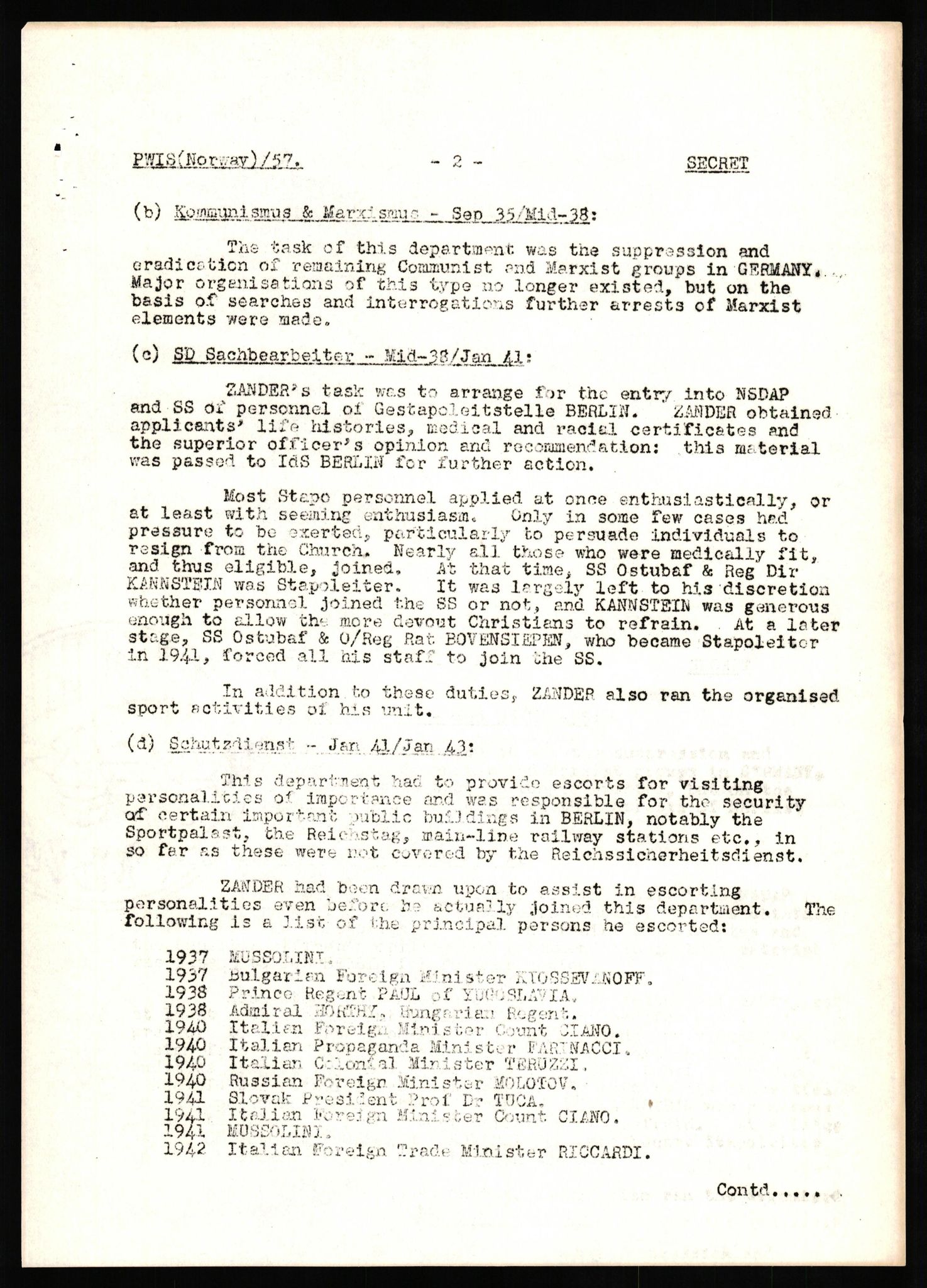 Forsvaret, Forsvarets overkommando II, AV/RA-RAFA-3915/D/Db/L0037: CI Questionaires. Tyske okkupasjonsstyrker i Norge. Tyskere., 1945-1946, p. 51