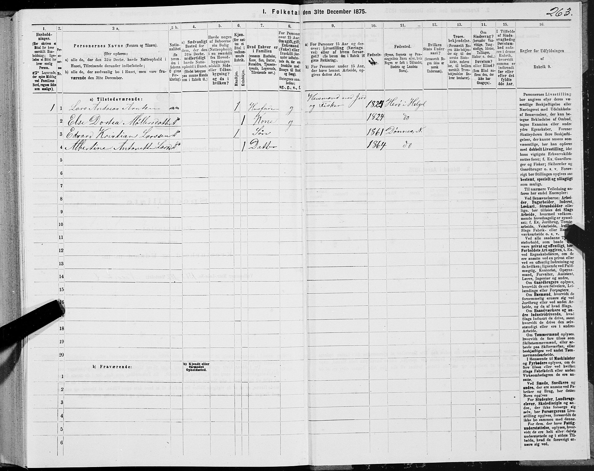 SAT, 1875 census for 1828P Nesna, 1875, p. 5263