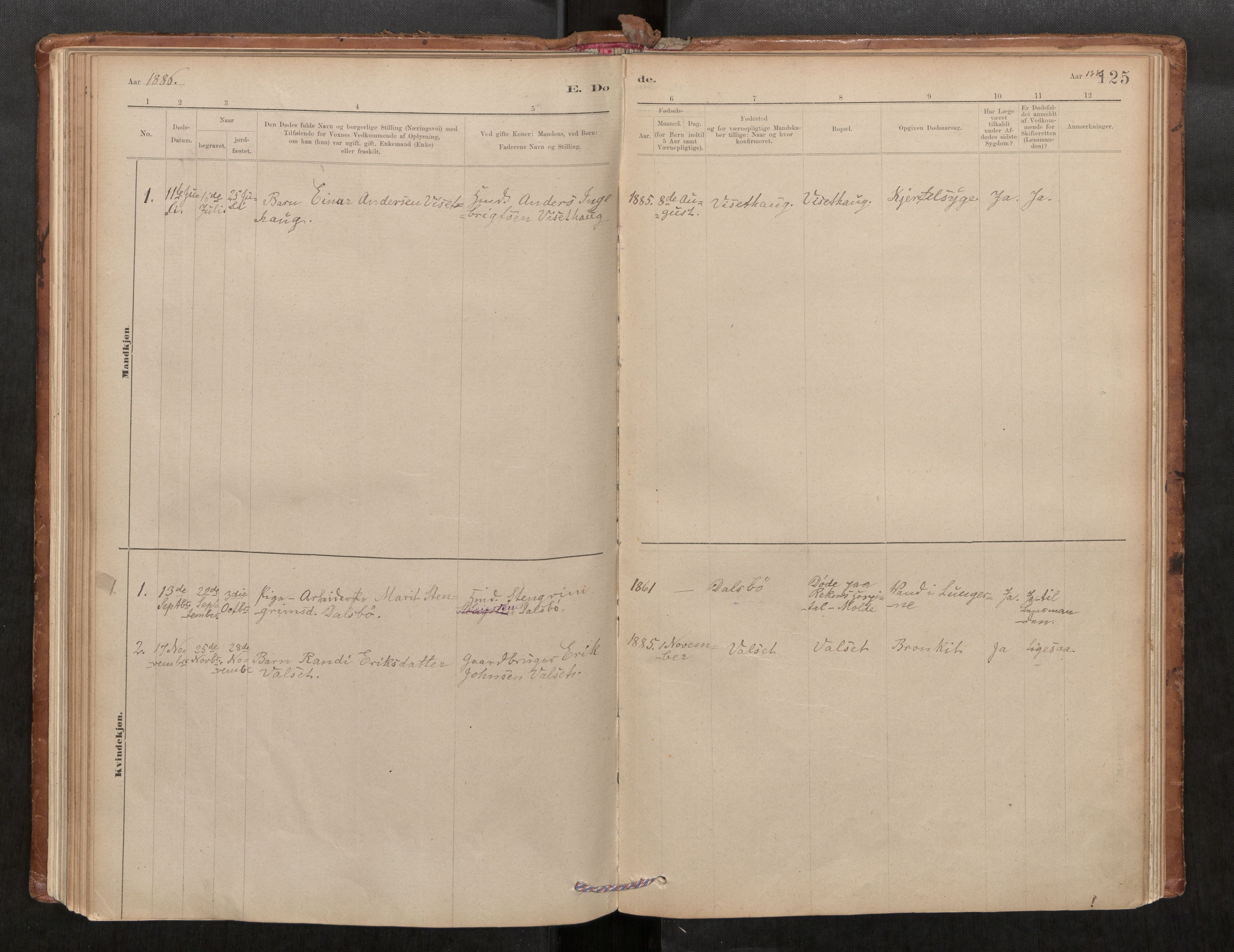 Parish register (official) no. 1, 1886-1908, p. 125