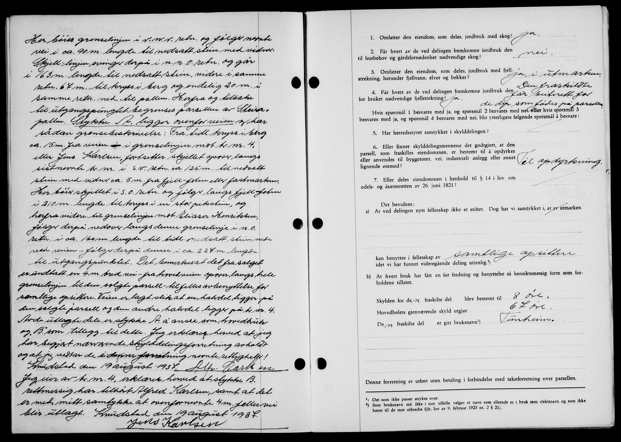 Lofoten sorenskriveri, SAT/A-0017/1/2/2C/L0003a: Mortgage book no. 3a, 1937-1938, Diary no: : 2061/1937