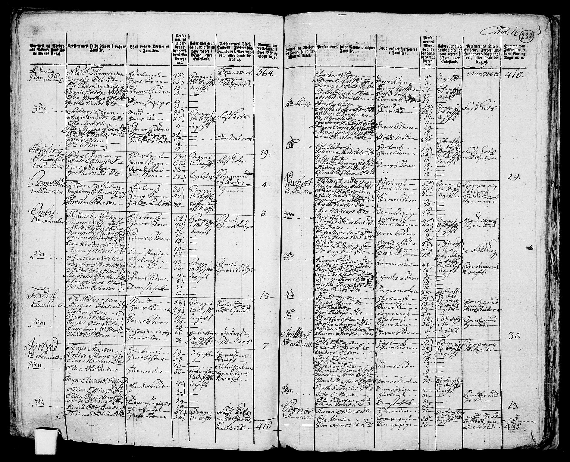 RA, 1801 census for 0924P Homedal, 1801, p. 237b-238a