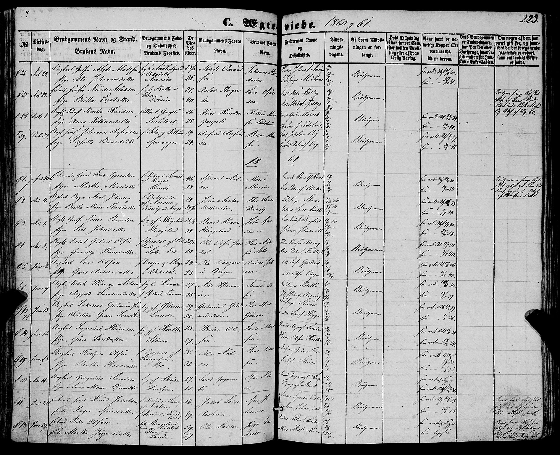 Fjelberg sokneprestembete, AV/SAB-A-75201/H/Haa: Parish register (official) no. A 7, 1851-1867, p. 223
