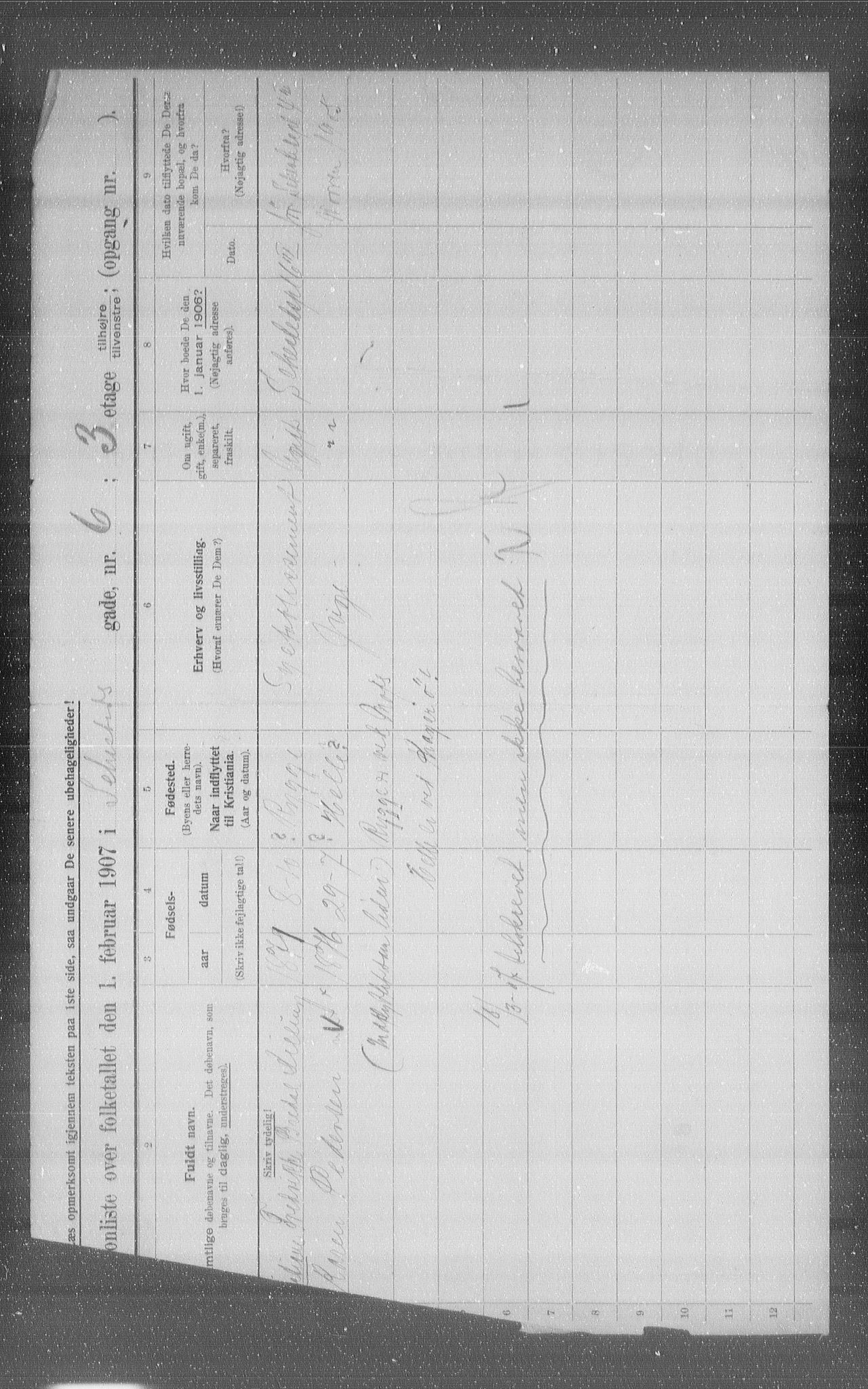 OBA, Municipal Census 1907 for Kristiania, 1907, p. 47890