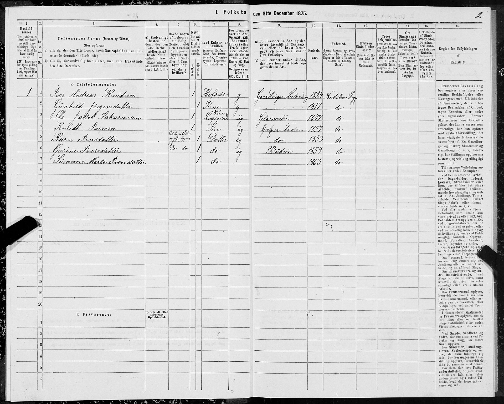 SAT, 1875 census for 1524P Norddal, 1875, p. 3002