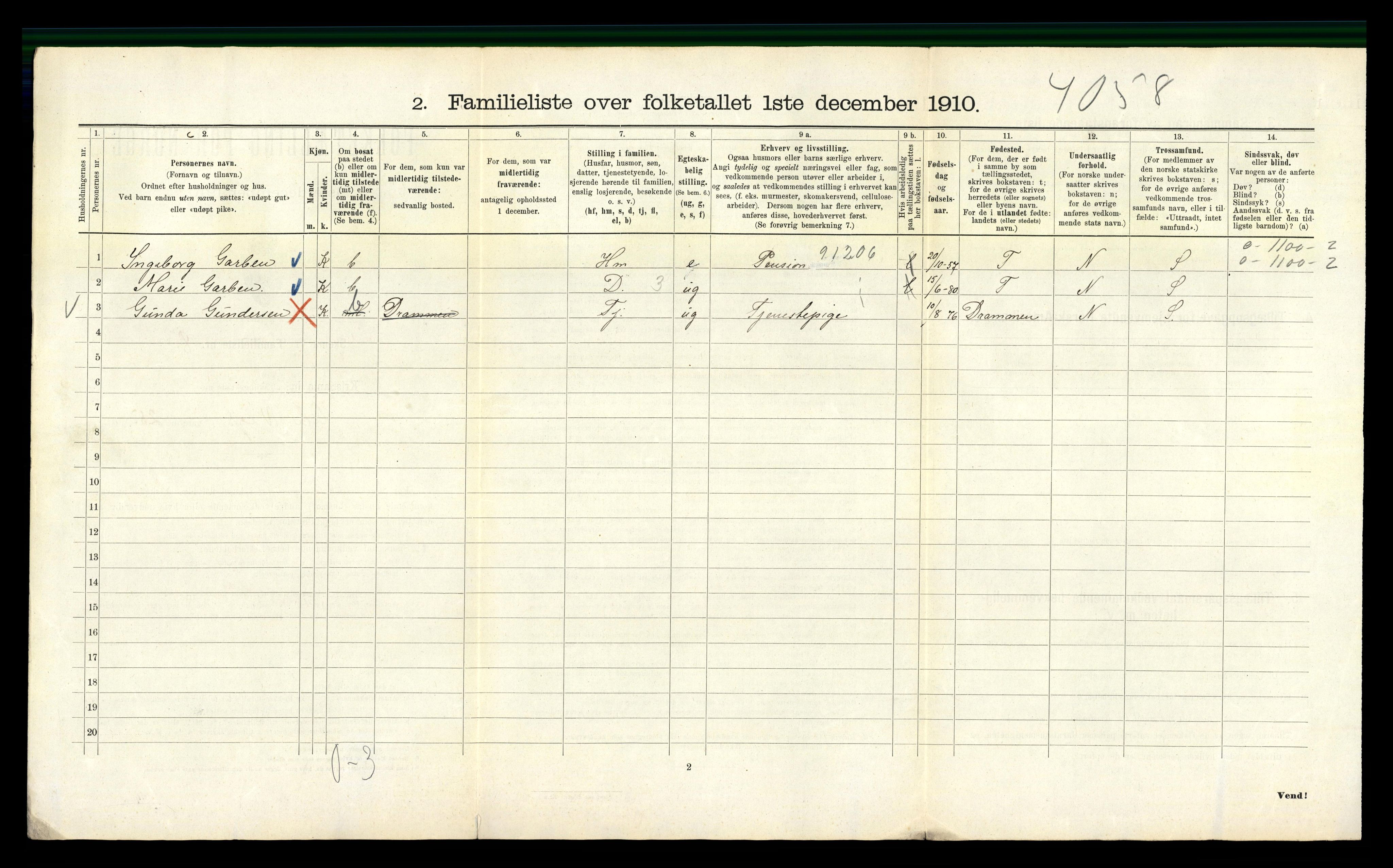 RA, 1910 census for Kristiania, 1910, p. 73392