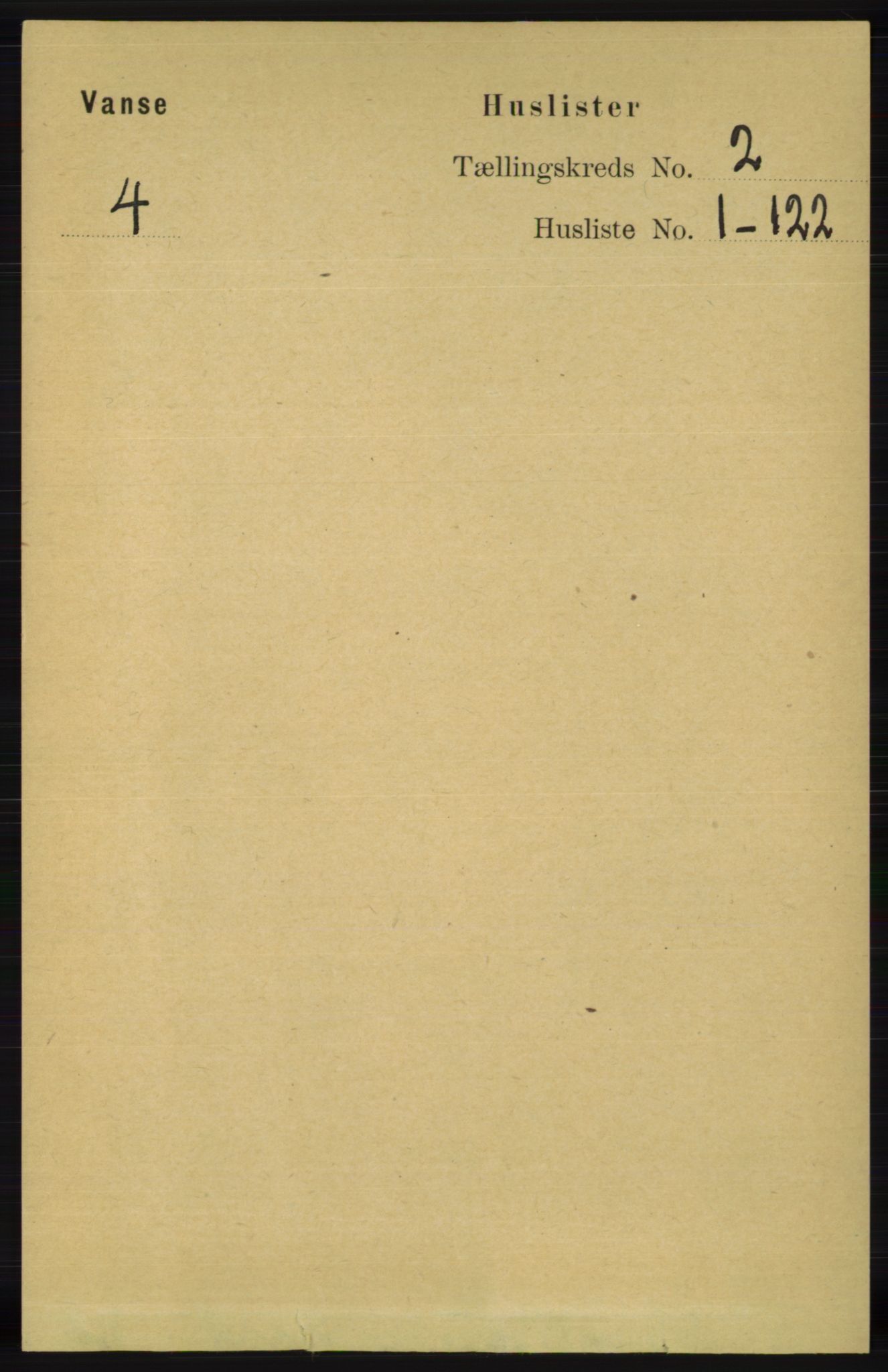 RA, 1891 census for 1041 Vanse, 1891, p. 464