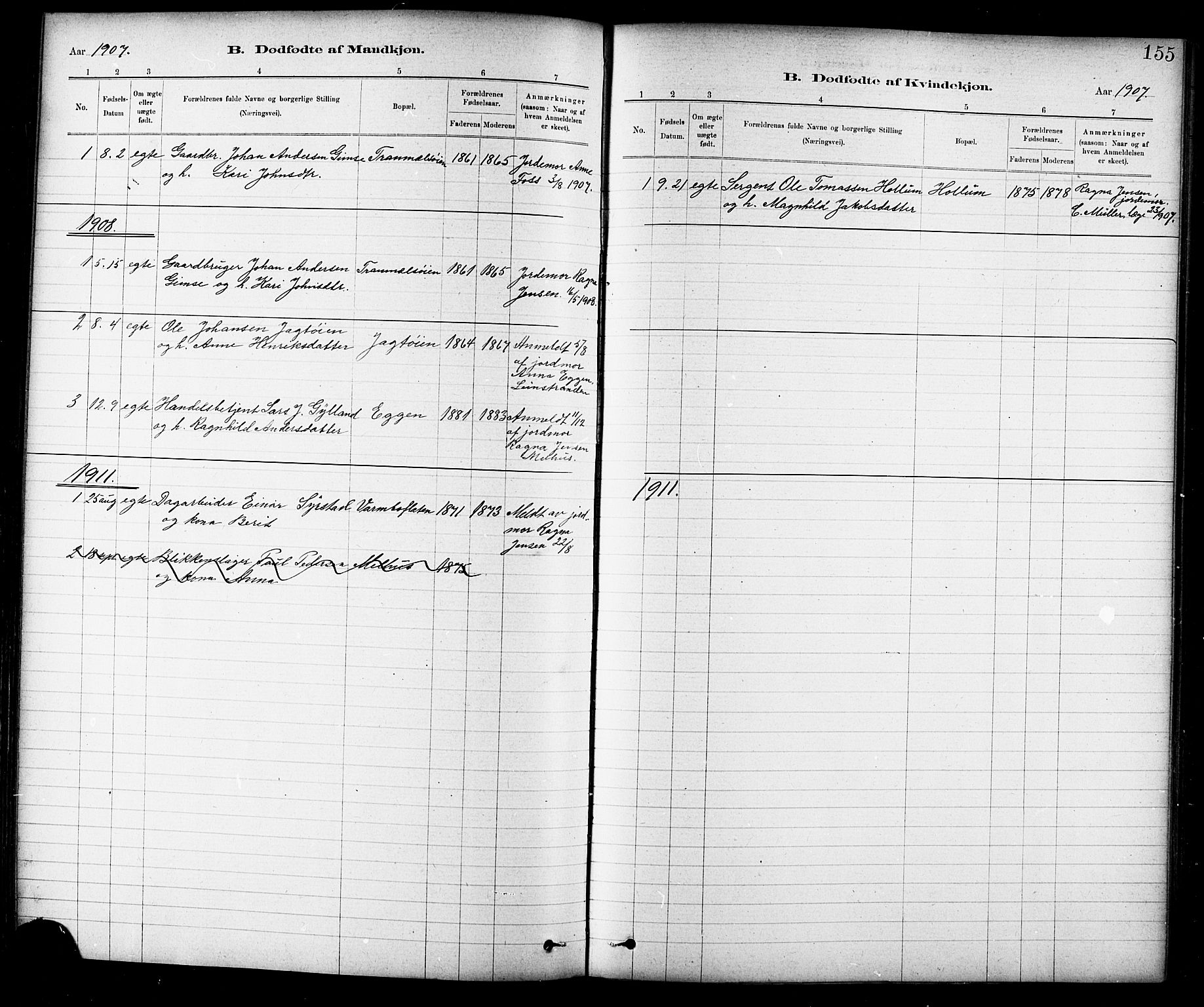 Ministerialprotokoller, klokkerbøker og fødselsregistre - Sør-Trøndelag, SAT/A-1456/691/L1094: Parish register (copy) no. 691C05, 1879-1911, p. 155