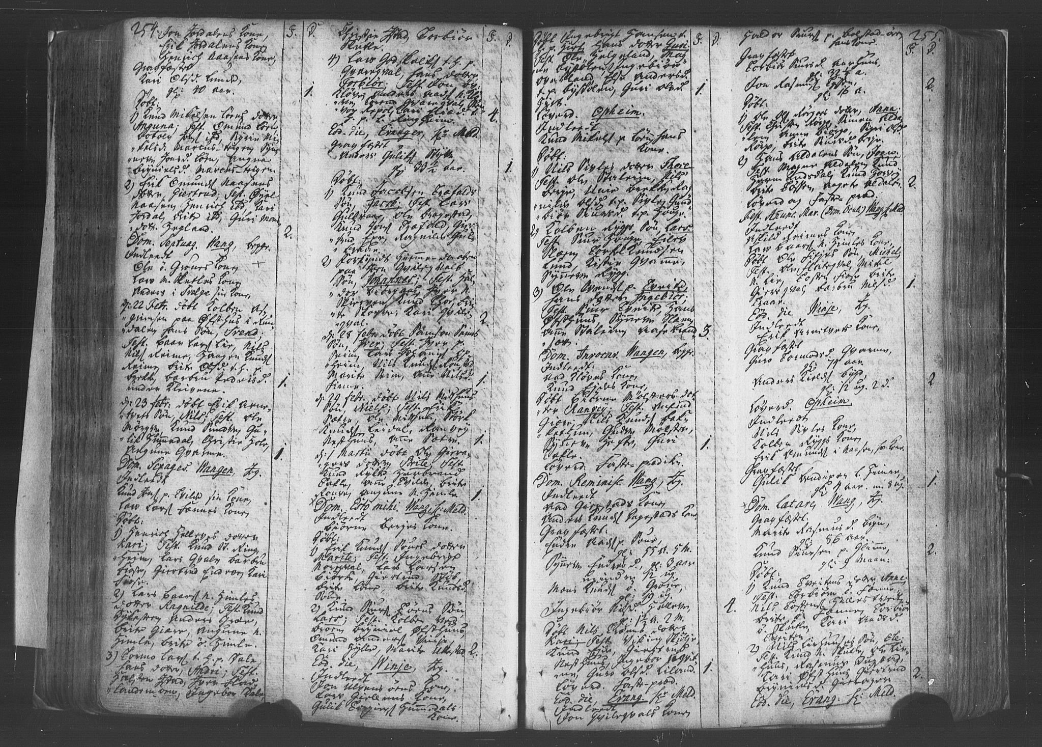 Voss sokneprestembete, SAB/A-79001/H/Haa: Parish register (official) no. A 8, 1752-1780, p. 254-255