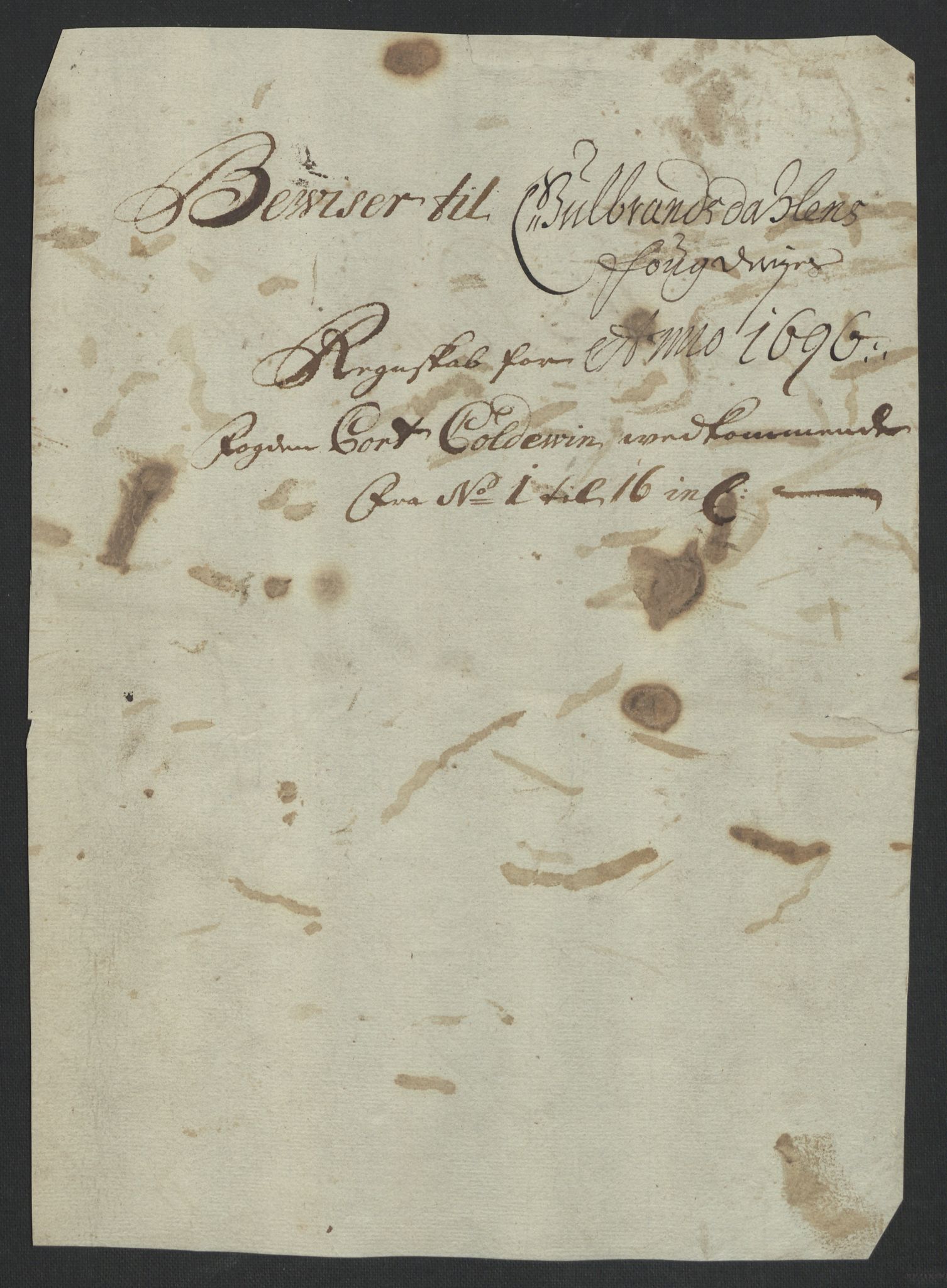 Rentekammeret inntil 1814, Reviderte regnskaper, Fogderegnskap, AV/RA-EA-4092/R17/L1170: Fogderegnskap Gudbrandsdal, 1696-1697, p. 26