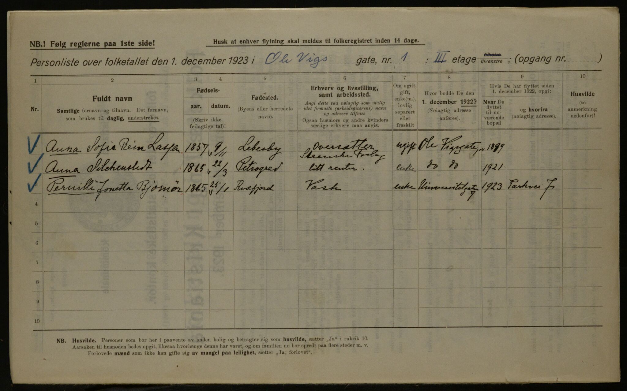 OBA, Municipal Census 1923 for Kristiania, 1923, p. 82901