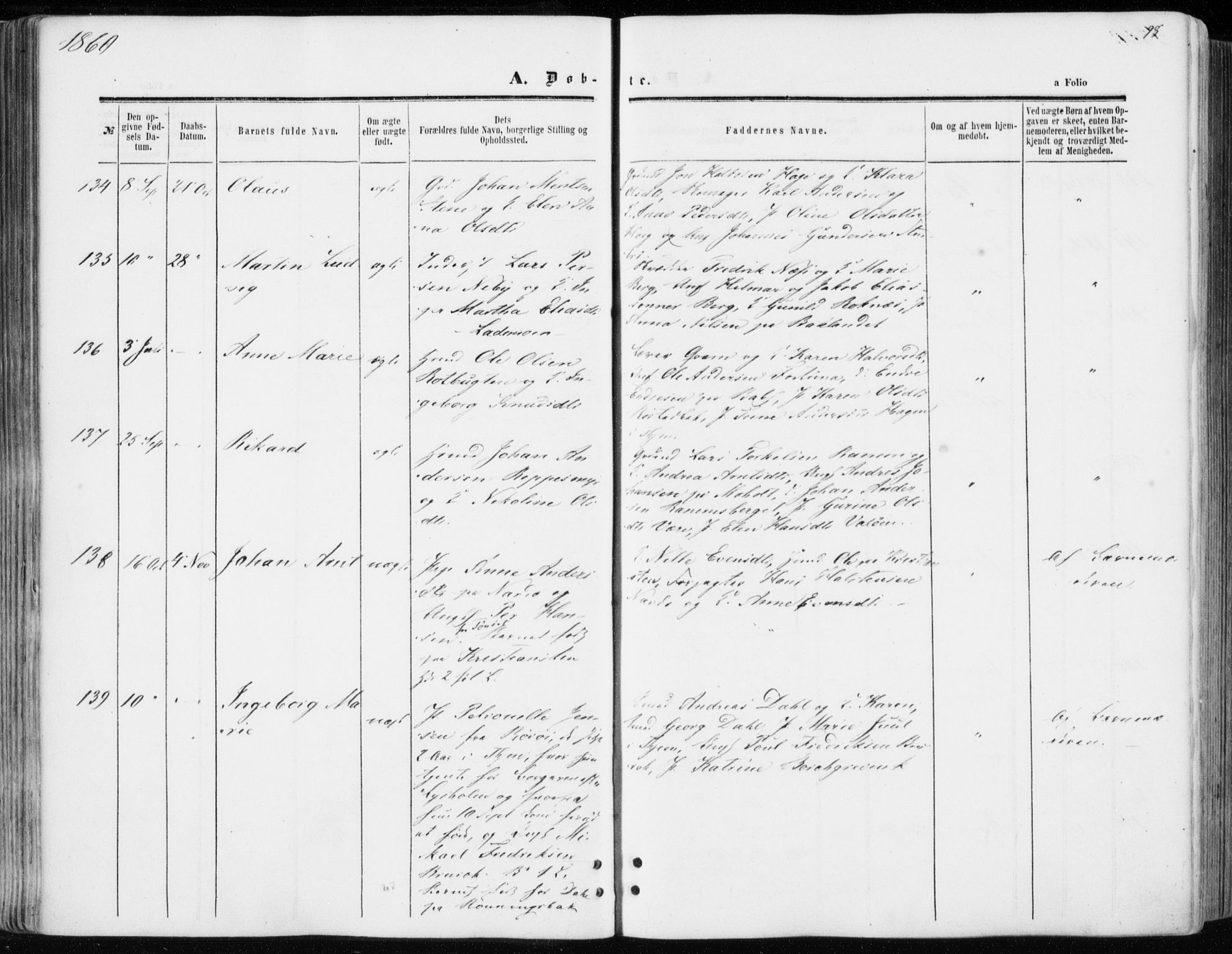 Ministerialprotokoller, klokkerbøker og fødselsregistre - Sør-Trøndelag, AV/SAT-A-1456/606/L0292: Parish register (official) no. 606A07, 1856-1865, p. 98