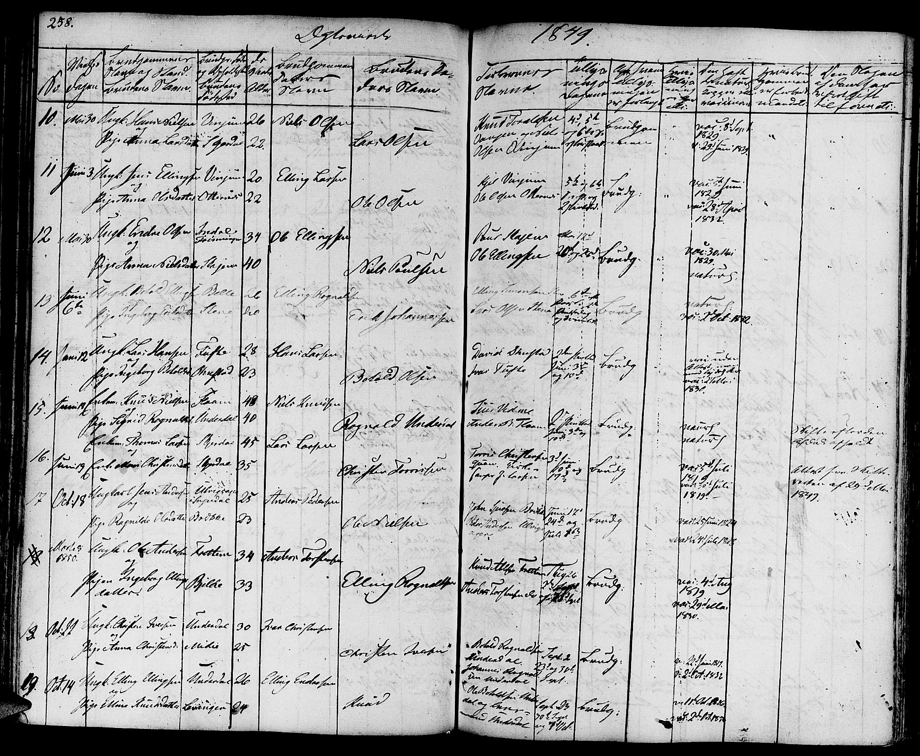 Aurland sokneprestembete, SAB/A-99937/H/Ha/Haa/L0006: Parish register (official) no. A 6, 1821-1859, p. 258
