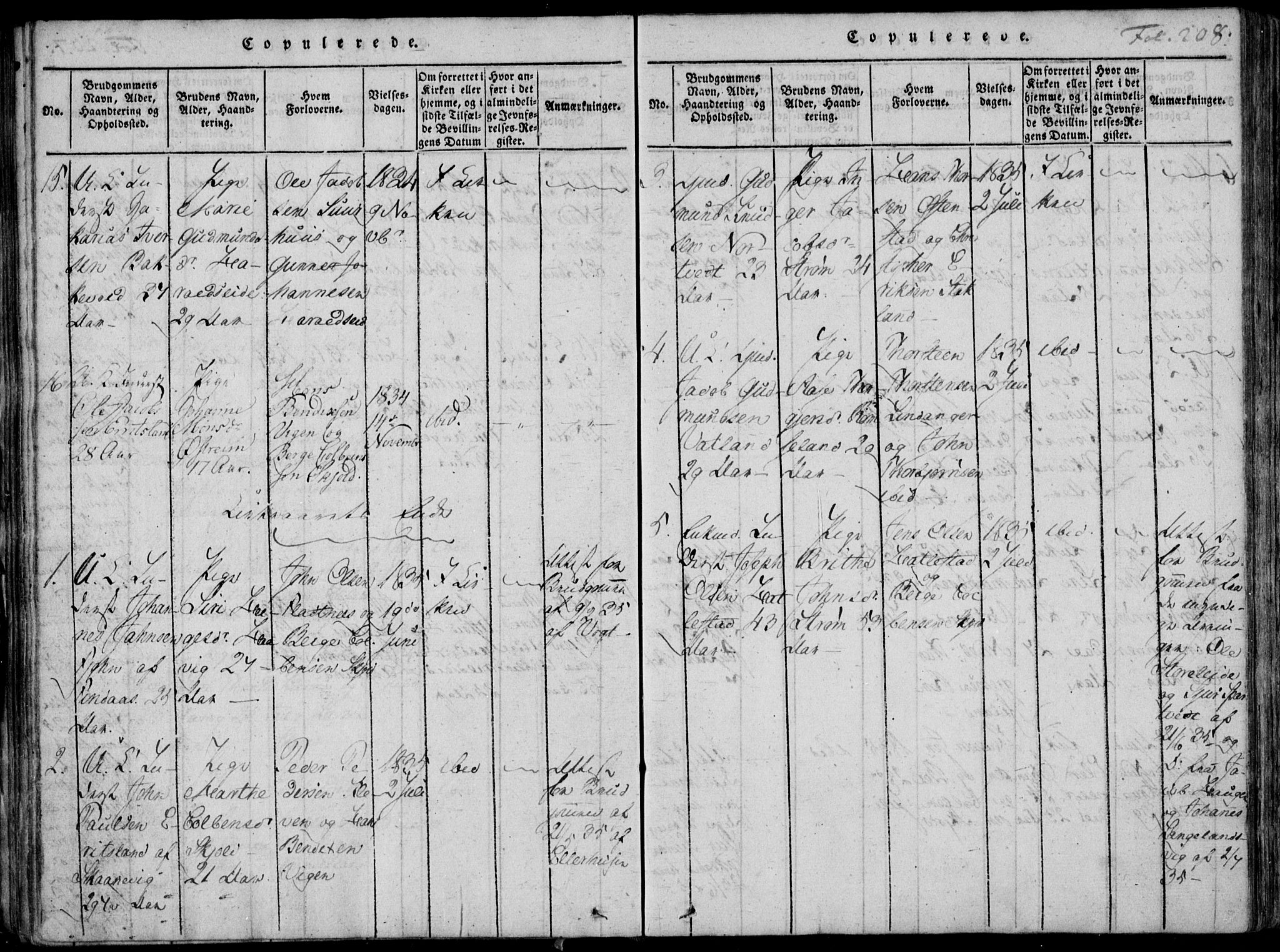 Skjold sokneprestkontor, AV/SAST-A-101847/H/Ha/Haa/L0003: Parish register (official) no. A 3, 1815-1835, p. 208