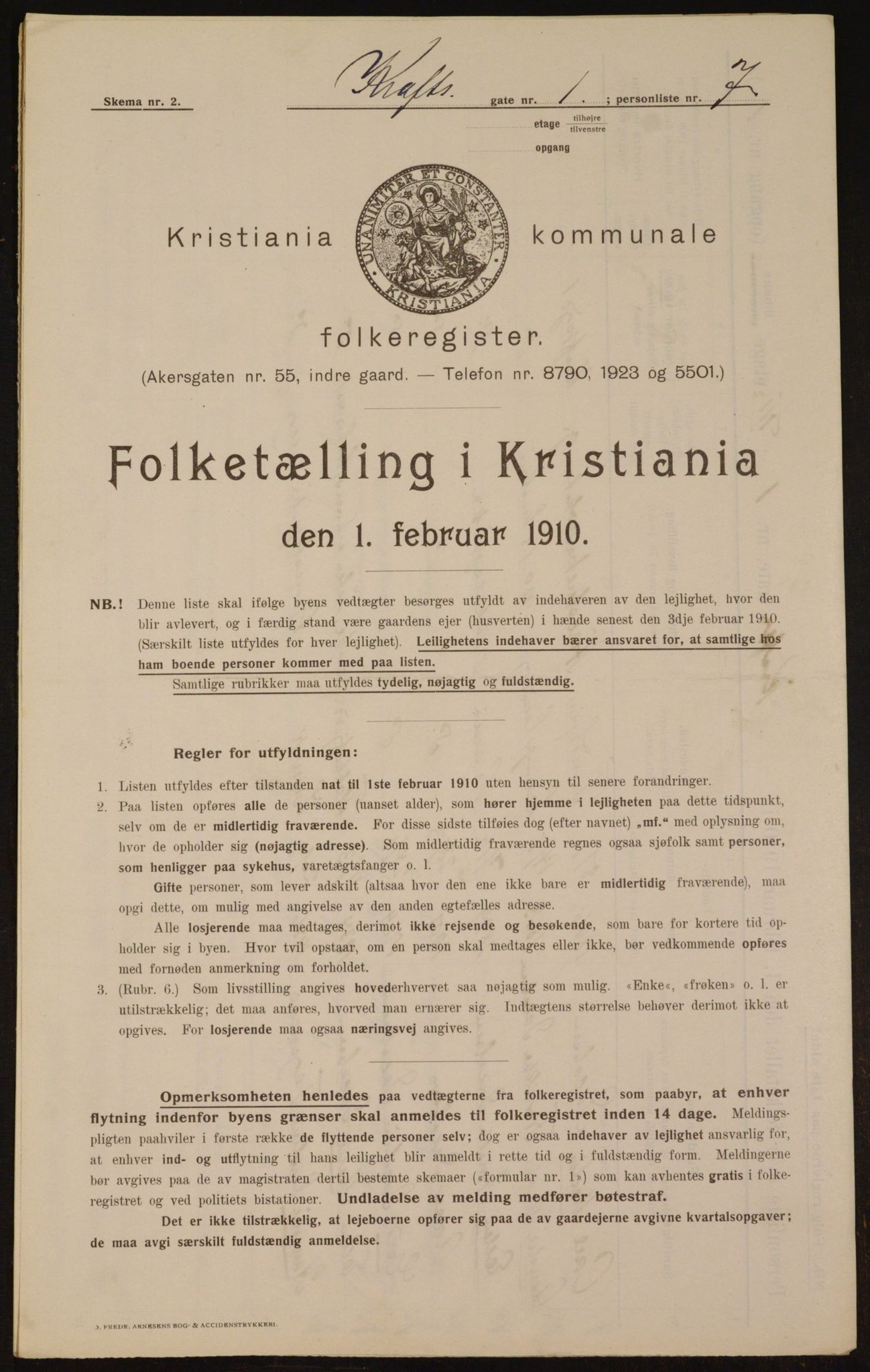 OBA, Municipal Census 1910 for Kristiania, 1910, p. 52334