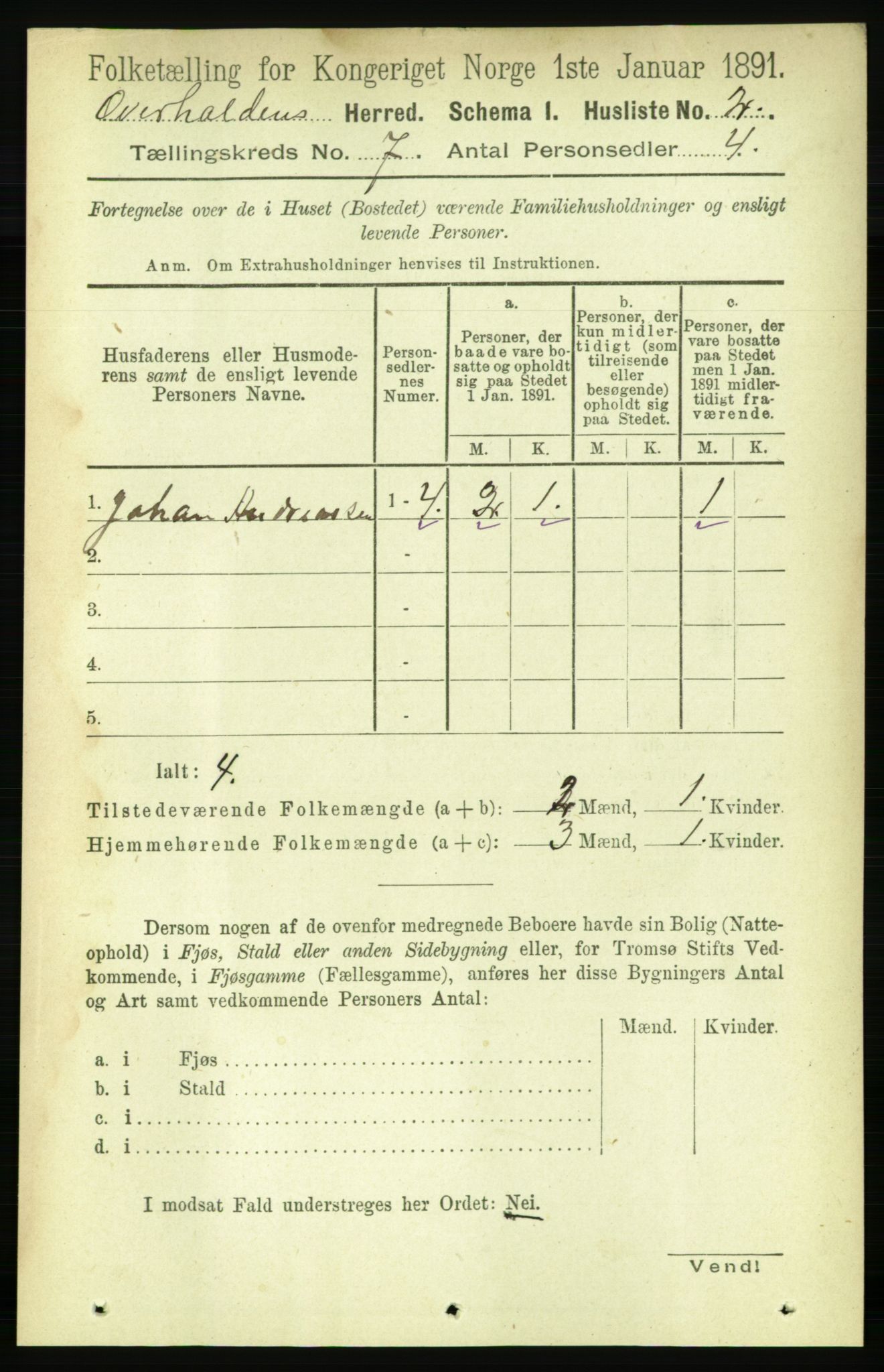 RA, 1891 census for 1744 Overhalla, 1891, p. 2590