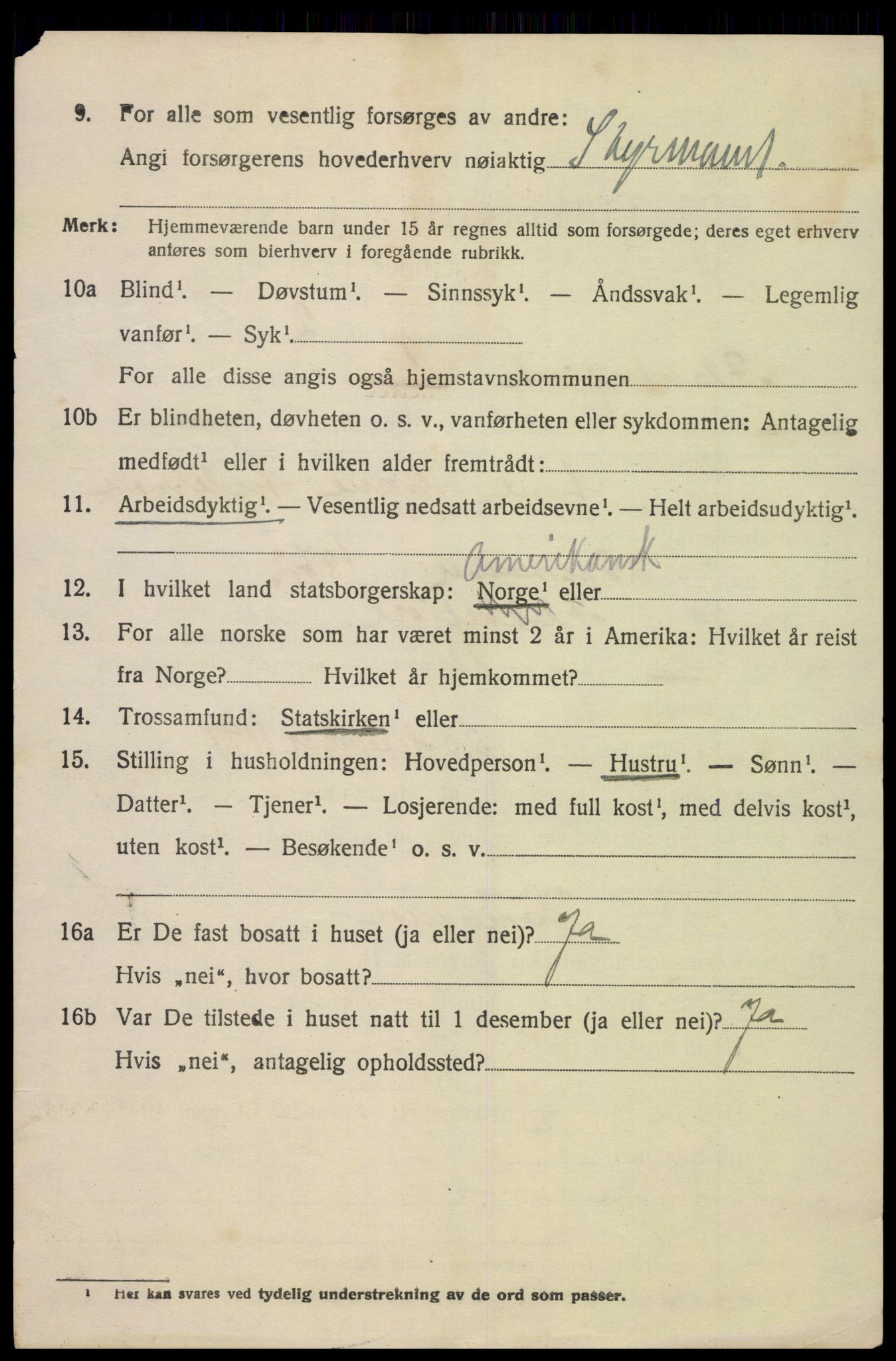 SAK, 1920 census for Flekkefjord, 1920, p. 2055