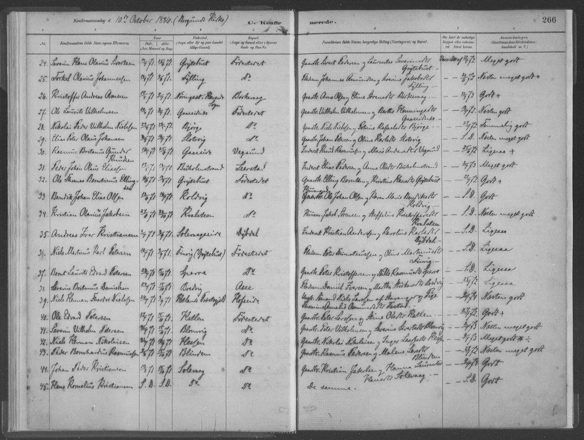 Ministerialprotokoller, klokkerbøker og fødselsregistre - Møre og Romsdal, SAT/A-1454/528/L0402: Parish register (official) no. 528A12II, 1880-1903, p. 266