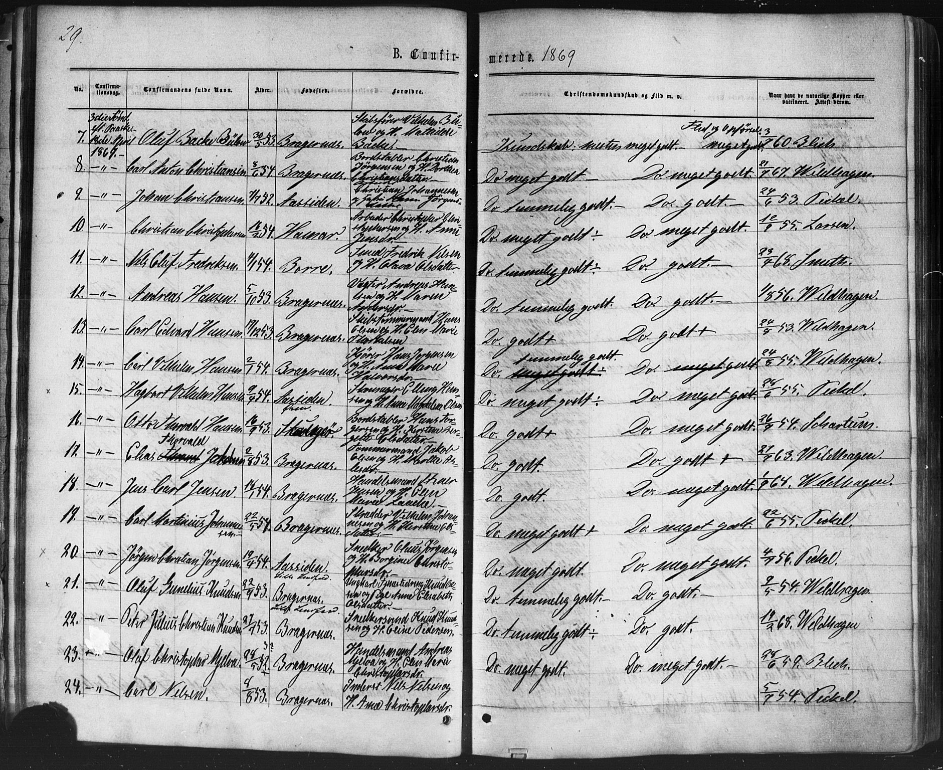 Bragernes kirkebøker, AV/SAKO-A-6/F/Fc/L0003: Parish register (official) no. III 3, 1865-1874, p. 29