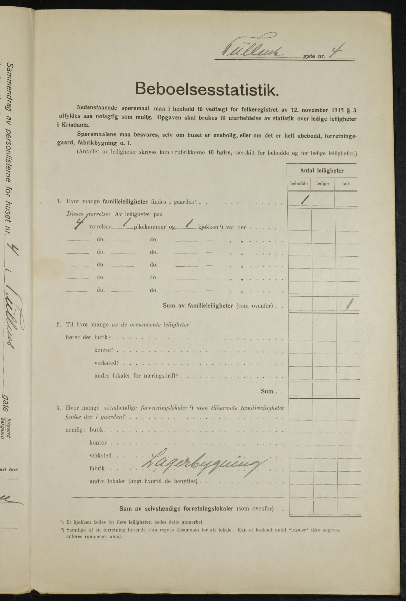 OBA, Municipal Census 1916 for Kristiania, 1916, p. 120552