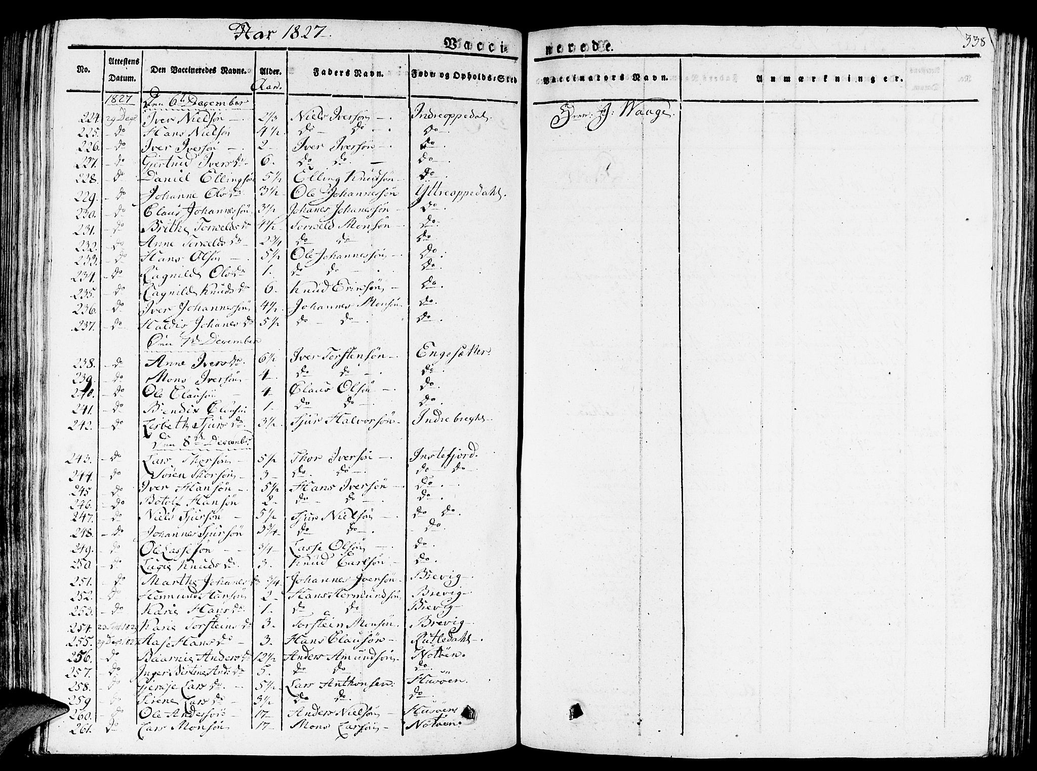 Gulen sokneprestembete, AV/SAB-A-80201/H/Haa/Haaa/L0019: Parish register (official) no. A 19, 1826-1836, p. 338