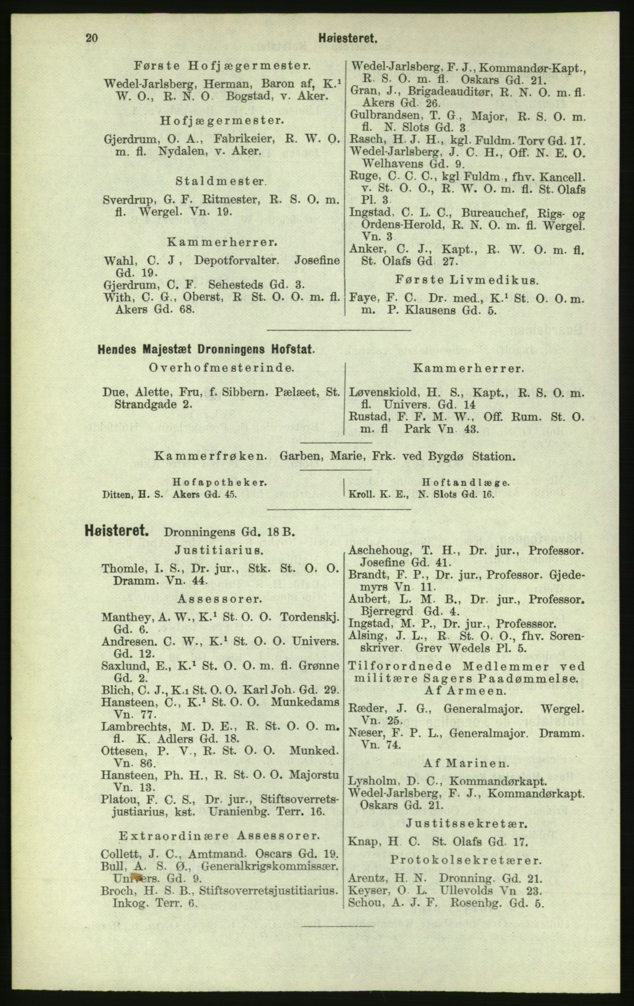 Kristiania/Oslo adressebok, PUBL/-, 1884, p. 20