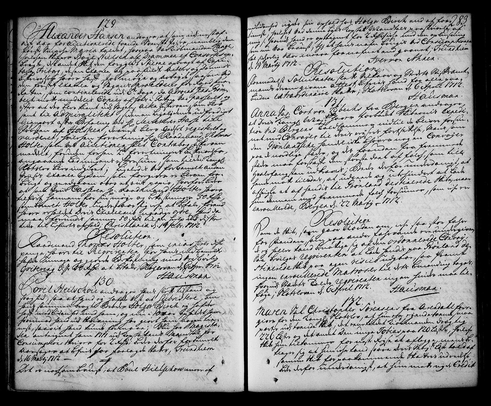 Stattholderembetet 1572-1771, AV/RA-EA-2870/Ag/L0002: Supplikasjons- og resolusjonsprotokoll, 1710-1714, p. 282b-283a