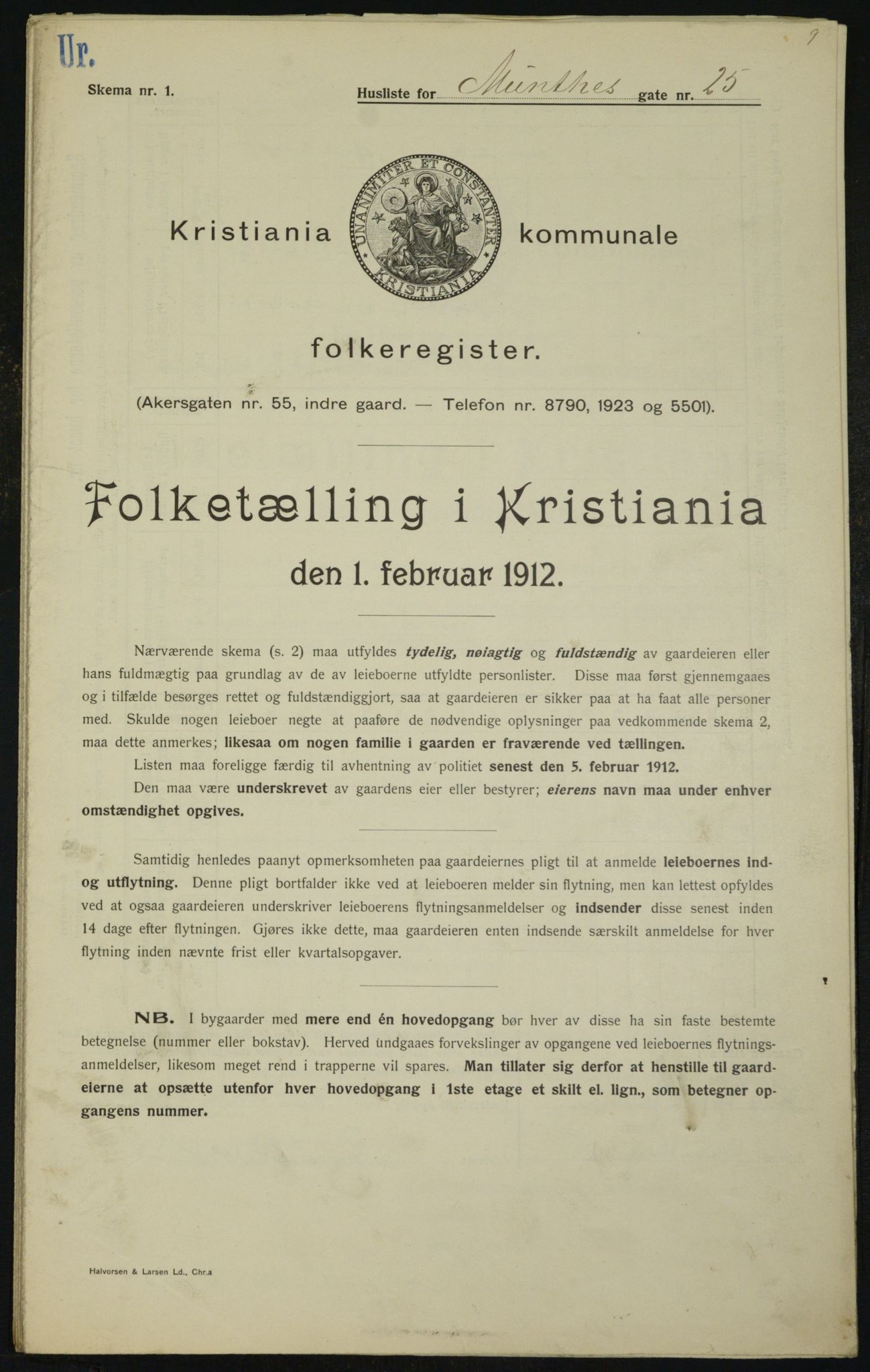 OBA, Municipal Census 1912 for Kristiania, 1912, p. 68628