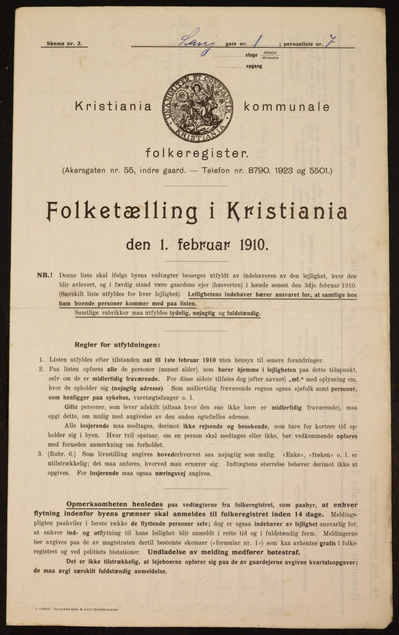 OBA, Municipal Census 1910 for Kristiania, 1910, p. 54443