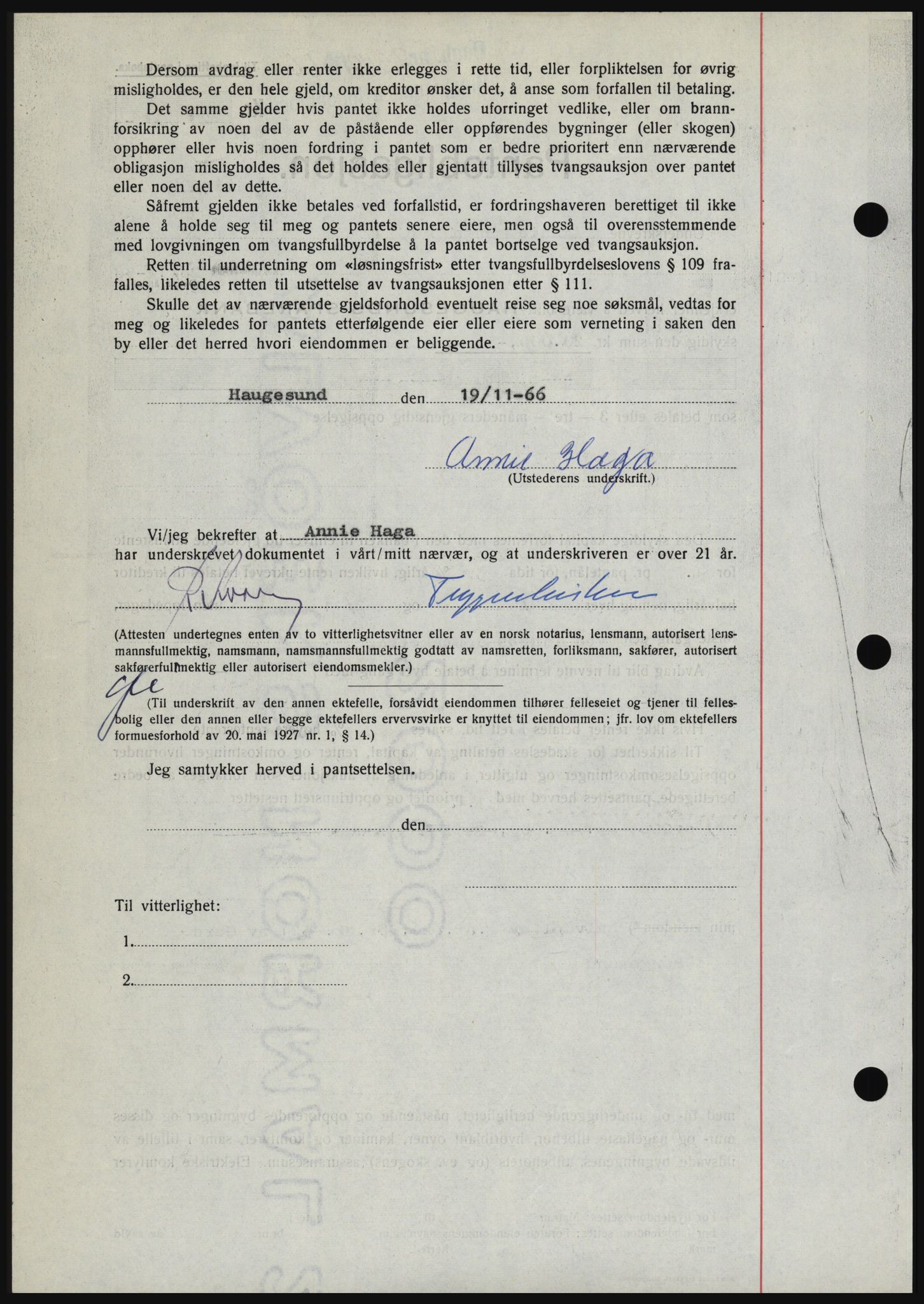 Haugesund tingrett, SAST/A-101415/01/II/IIC/L0056: Mortgage book no. B 56, 1966-1967, Diary no: : 2548/1966