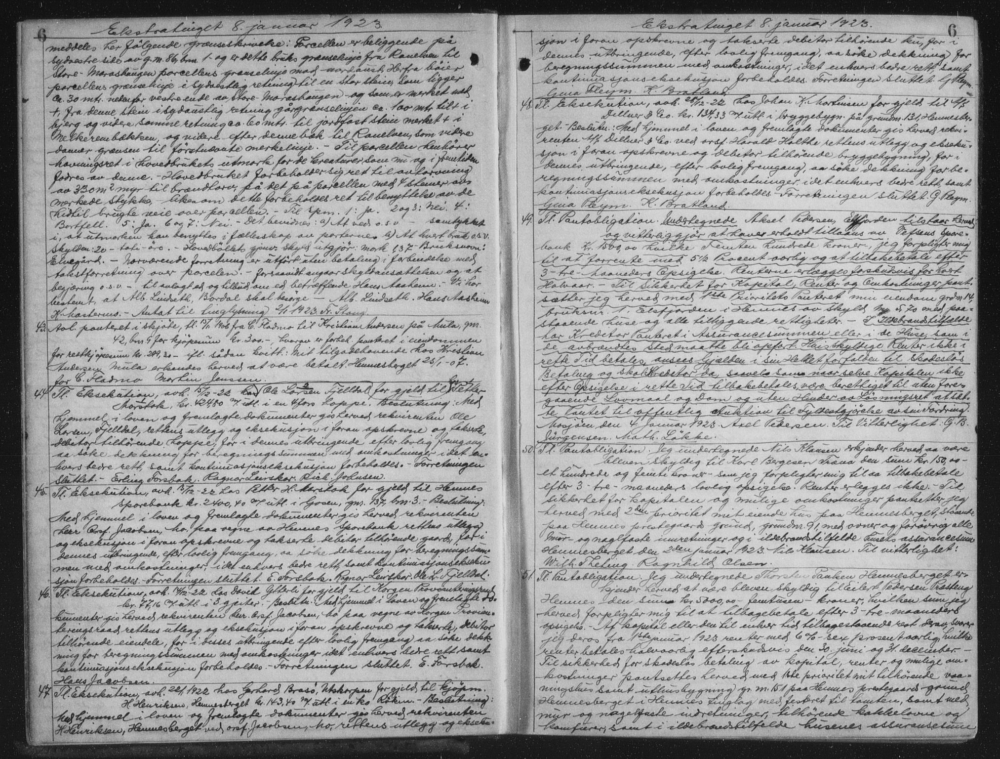 Rana sorenskriveri , AV/SAT-A-1108/1/2/2C/L0018: Mortgage book no. 18, 1923-1928, p. 6, Deed date: 08.01.1923
