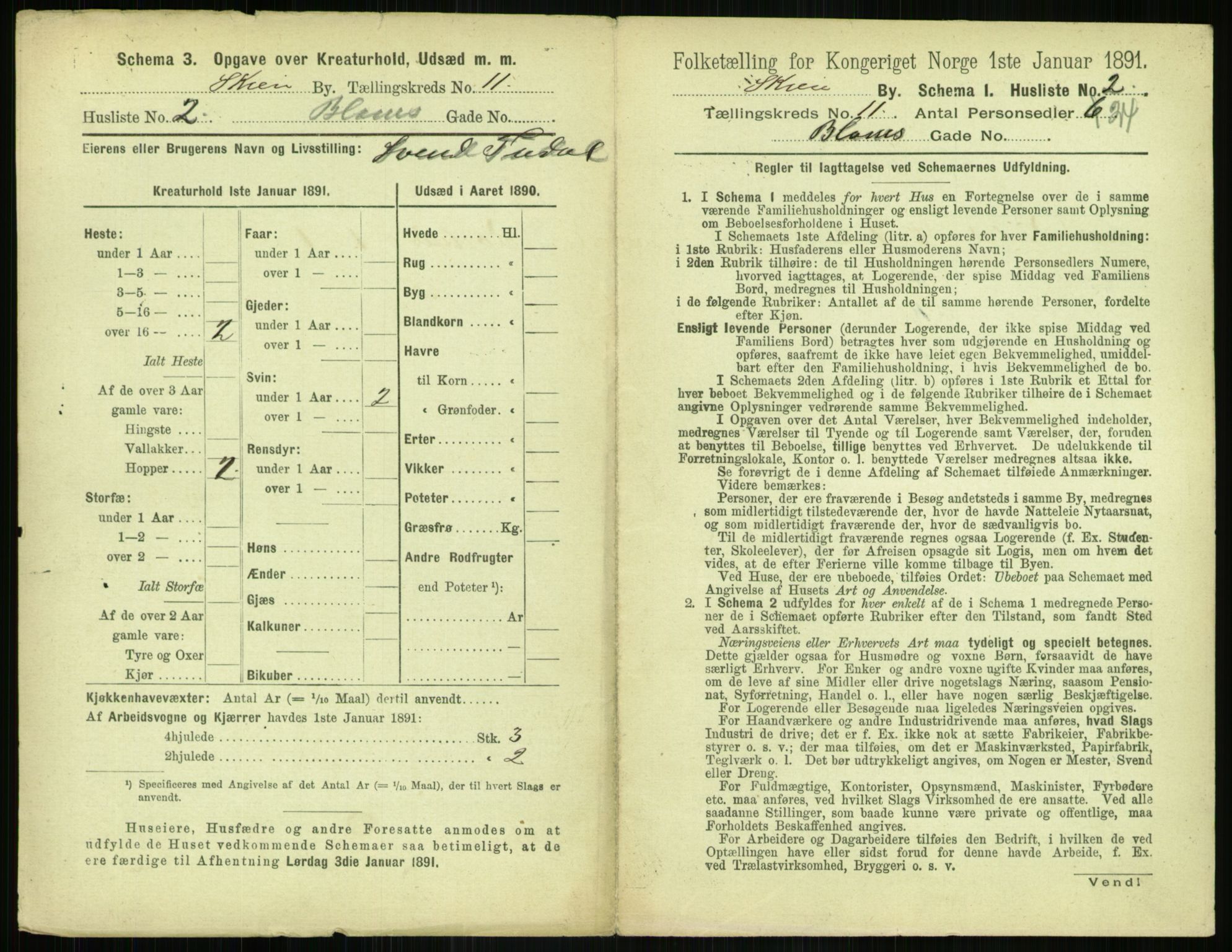 RA, 1891 census for 0806 Skien, 1891, p. 456