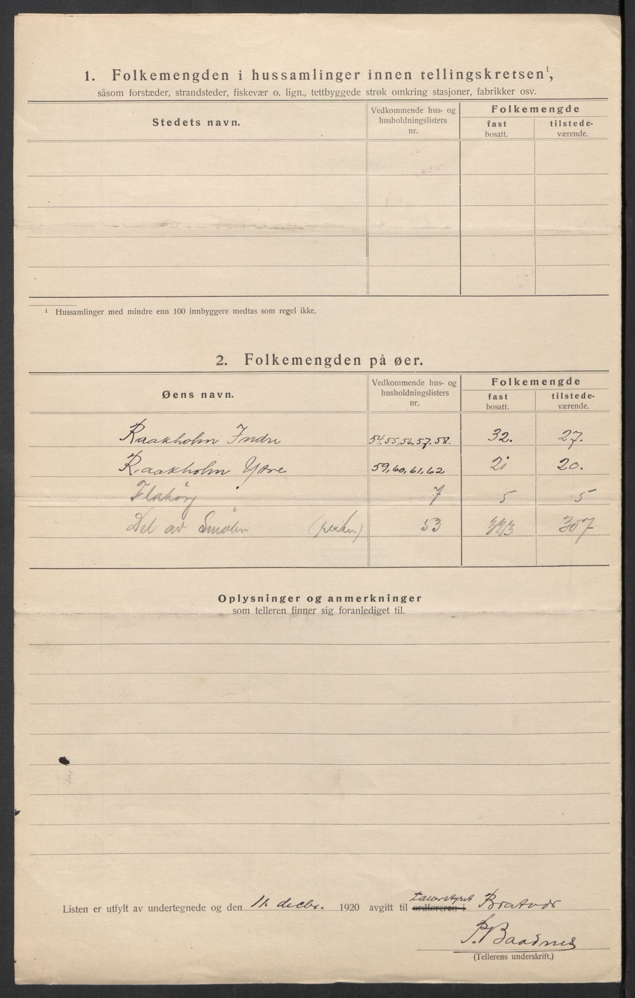 SAT, 1920 census for Brattvær, 1920, p. 19