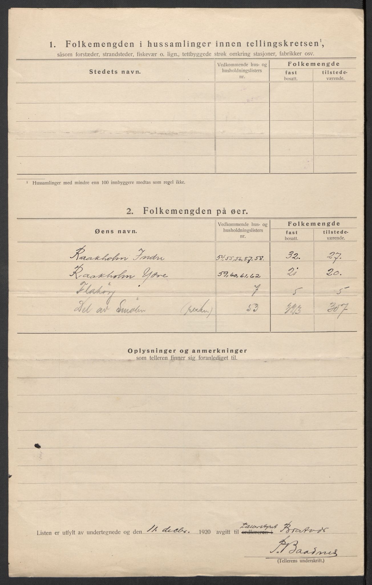 SAT, 1920 census for Brattvær, 1920, p. 19