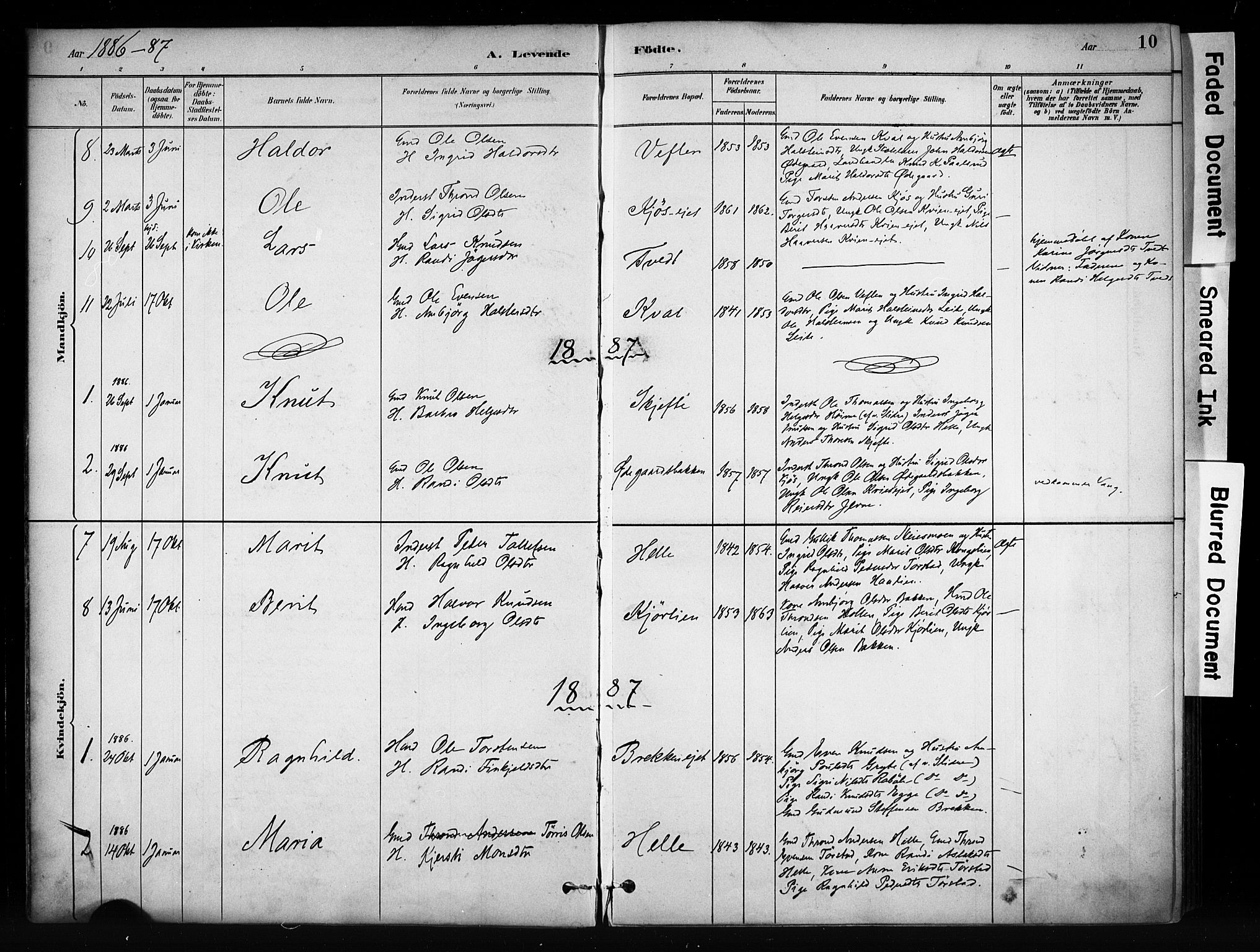 Vang prestekontor, Valdres, SAH/PREST-140/H/Ha/L0009: Parish register (official) no. 9, 1882-1914, p. 10