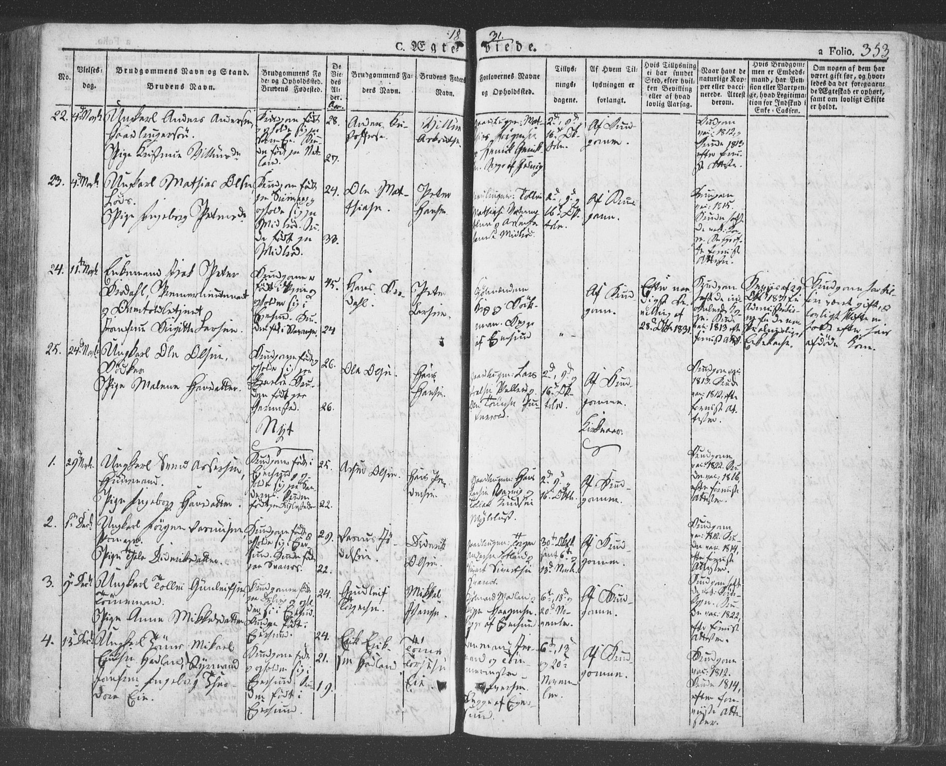Eigersund sokneprestkontor, SAST/A-101807/S08/L0009: Parish register (official) no. A 9, 1827-1850, p. 353