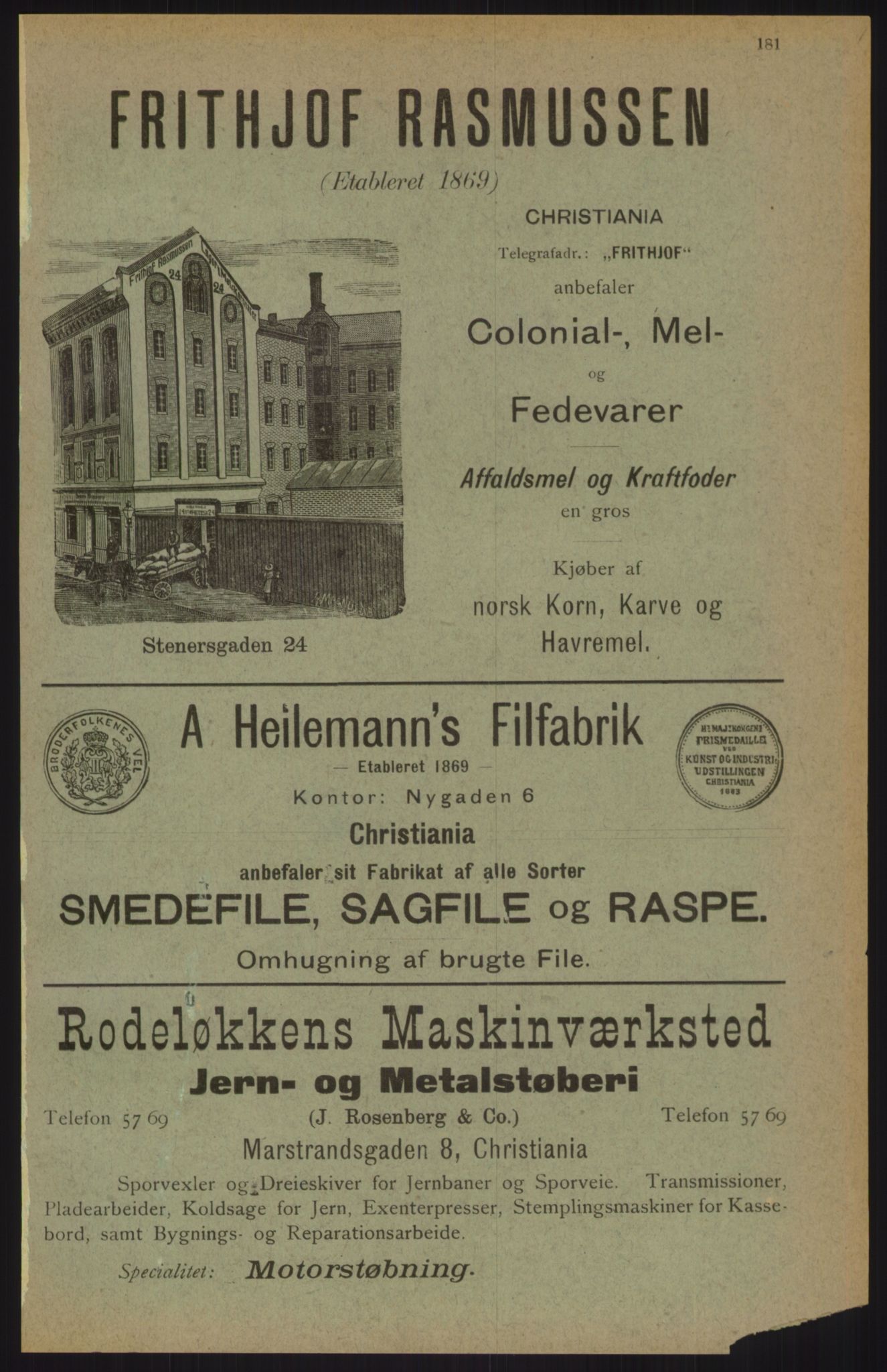 Kristiania/Oslo adressebok, PUBL/-, 1911, p. 181