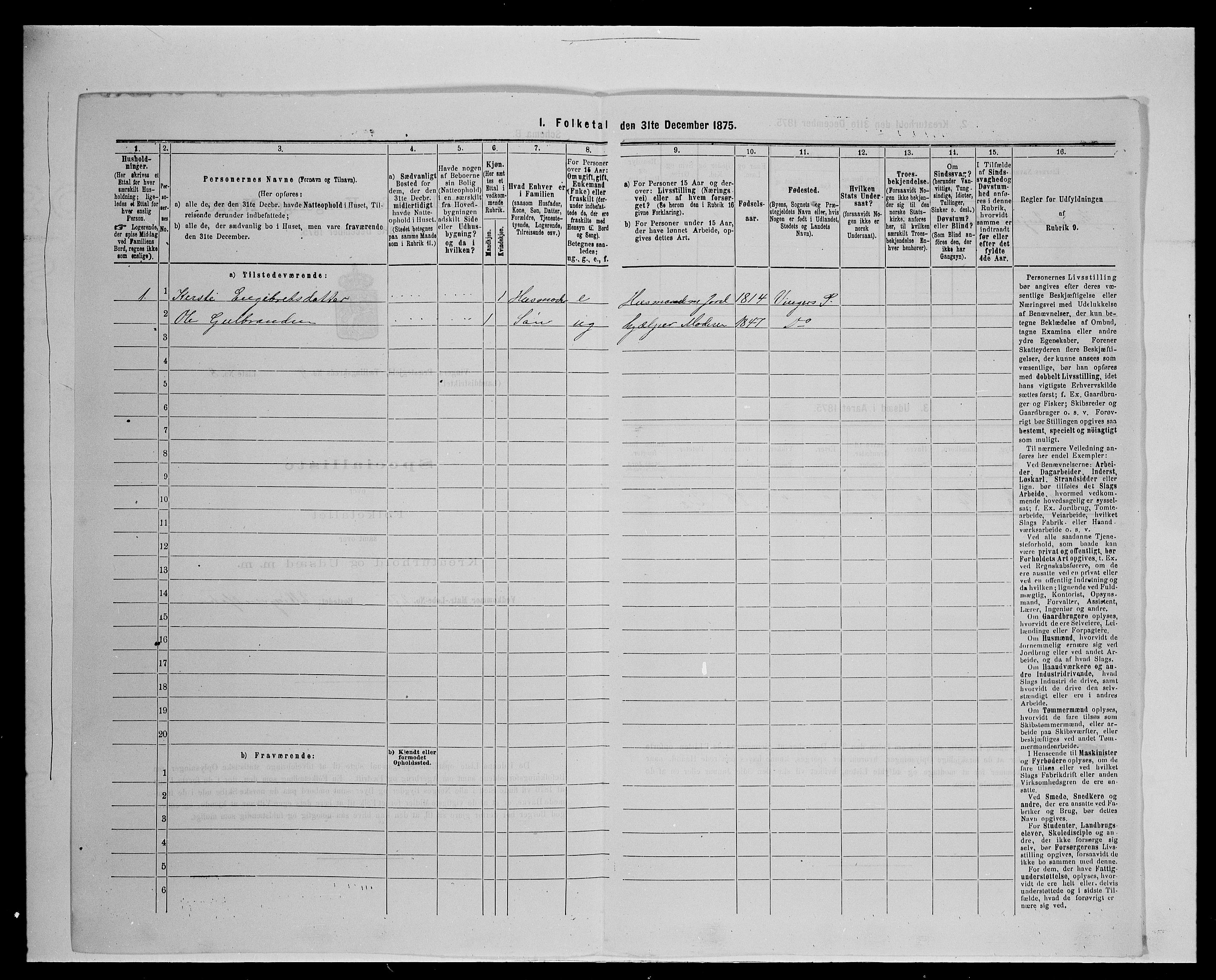 SAH, 1875 census for 0421L Vinger/Vinger og Austmarka, 1875, p. 613