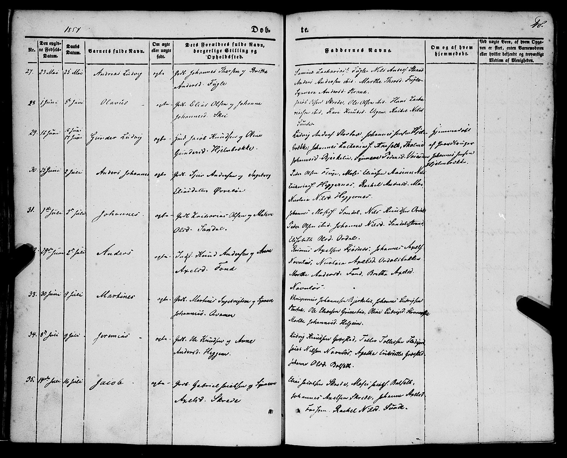 Jølster sokneprestembete, AV/SAB-A-80701/H/Haa/Haaa/L0010: Parish register (official) no. A 10, 1847-1865, p. 48