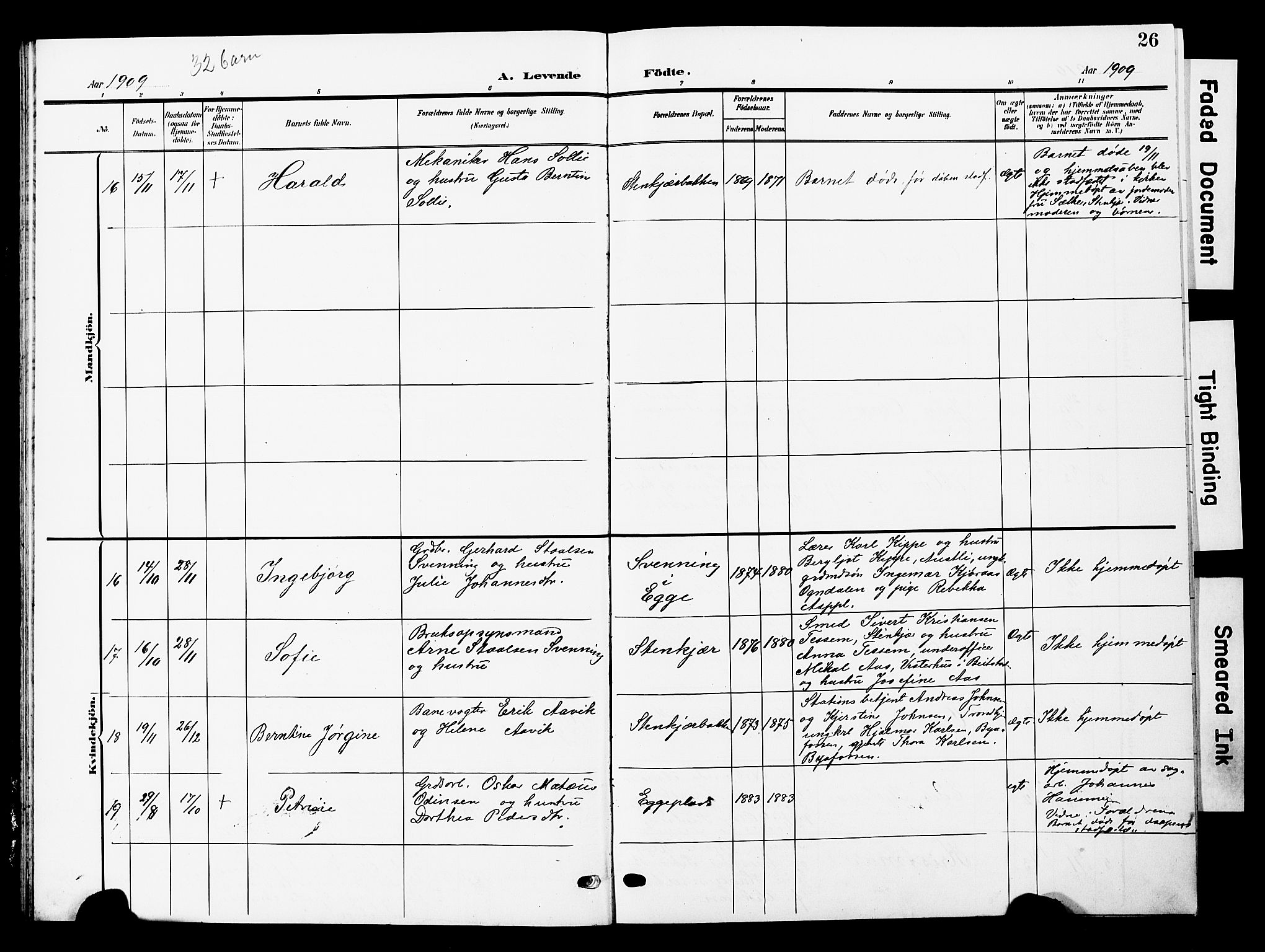 Ministerialprotokoller, klokkerbøker og fødselsregistre - Nord-Trøndelag, SAT/A-1458/740/L0381: Parish register (copy) no. 740C02, 1903-1914, p. 26