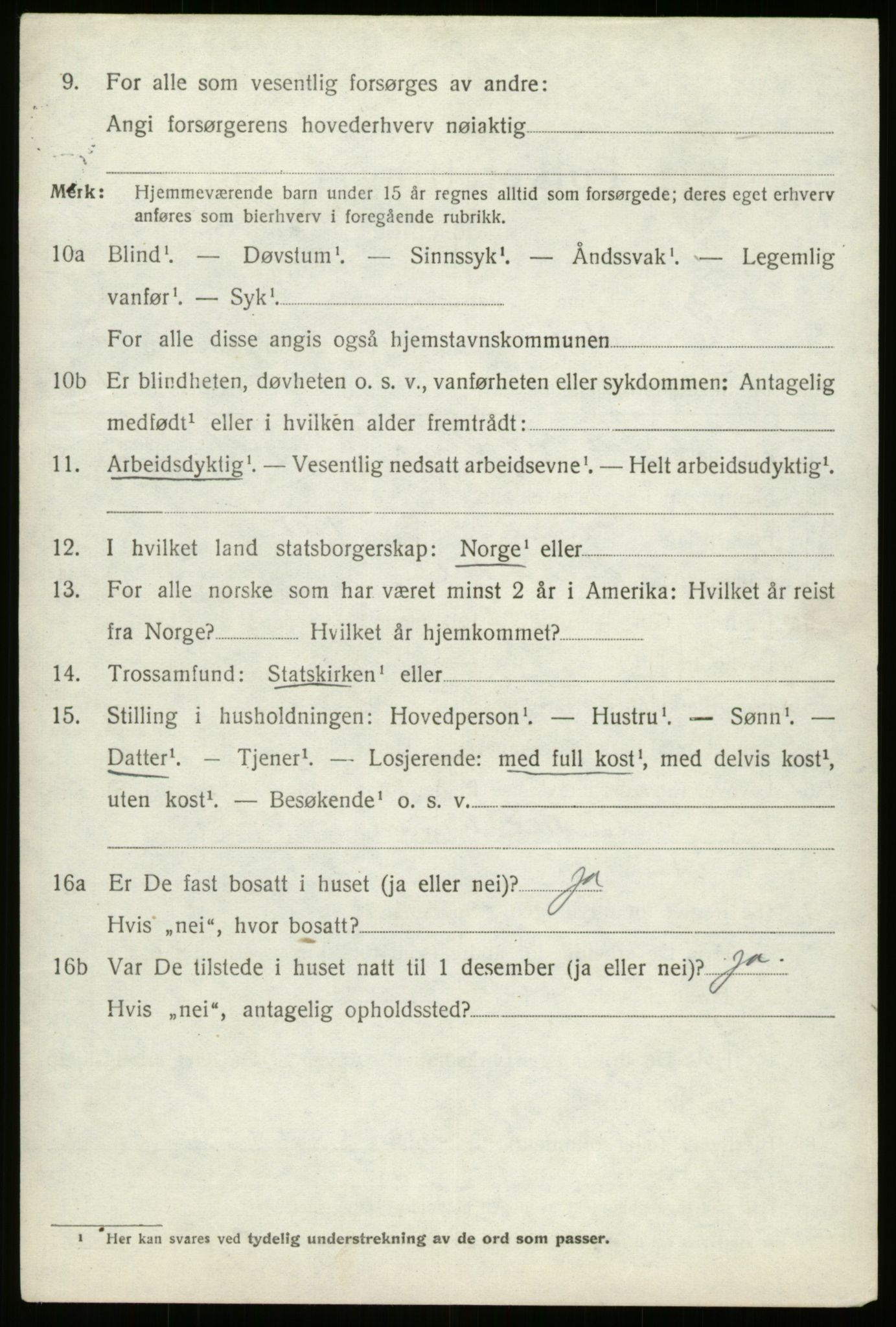 SAB, 1920 census for Hornindal, 1920, p. 2353