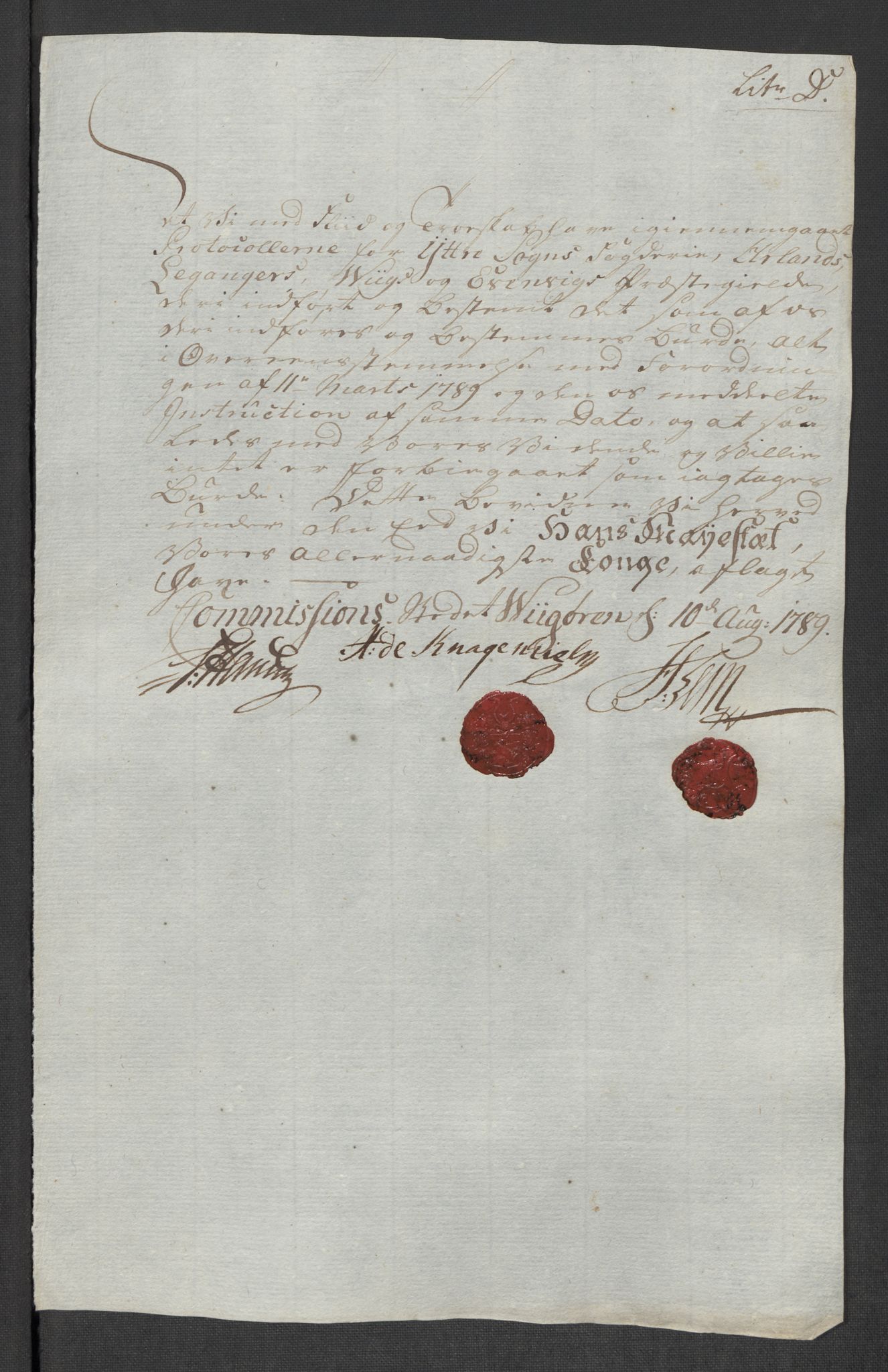 Rentekammeret inntil 1814, Reviderte regnskaper, Mindre regnskaper, AV/RA-EA-4068/Rf/Rfe/L0056:  Ytre og Indre Sogn fogderi, 1789, p. 15