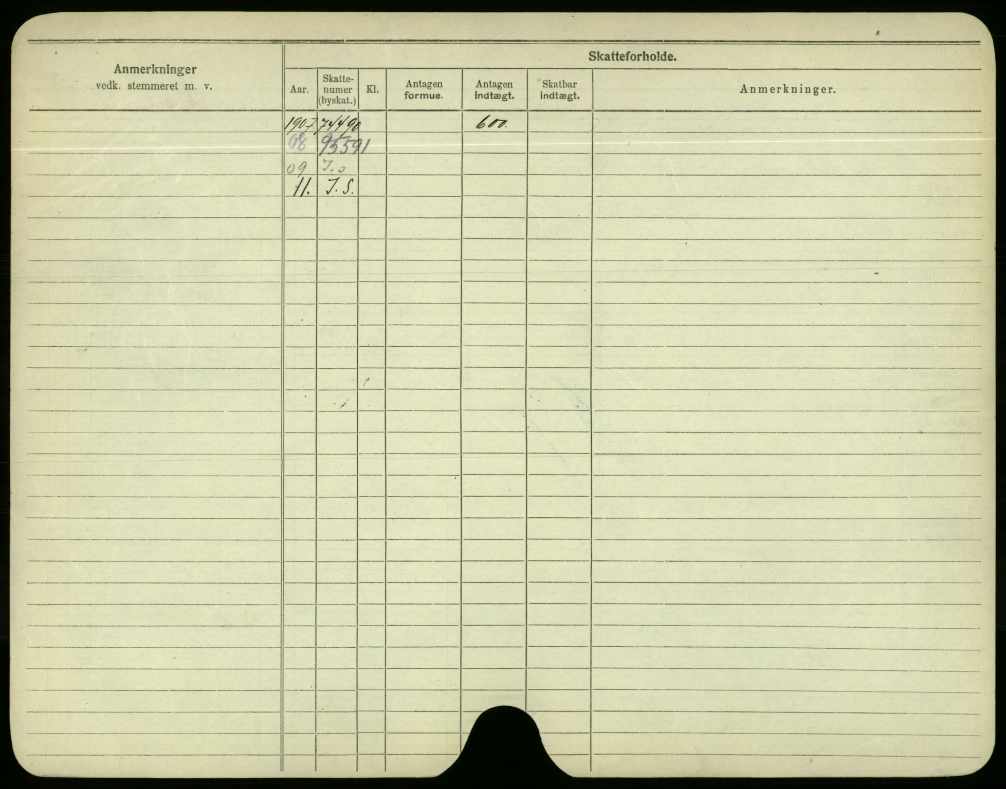 Oslo folkeregister, Registerkort, AV/SAO-A-11715/F/Fa/Fac/L0003: Menn, 1906-1914, p. 827b