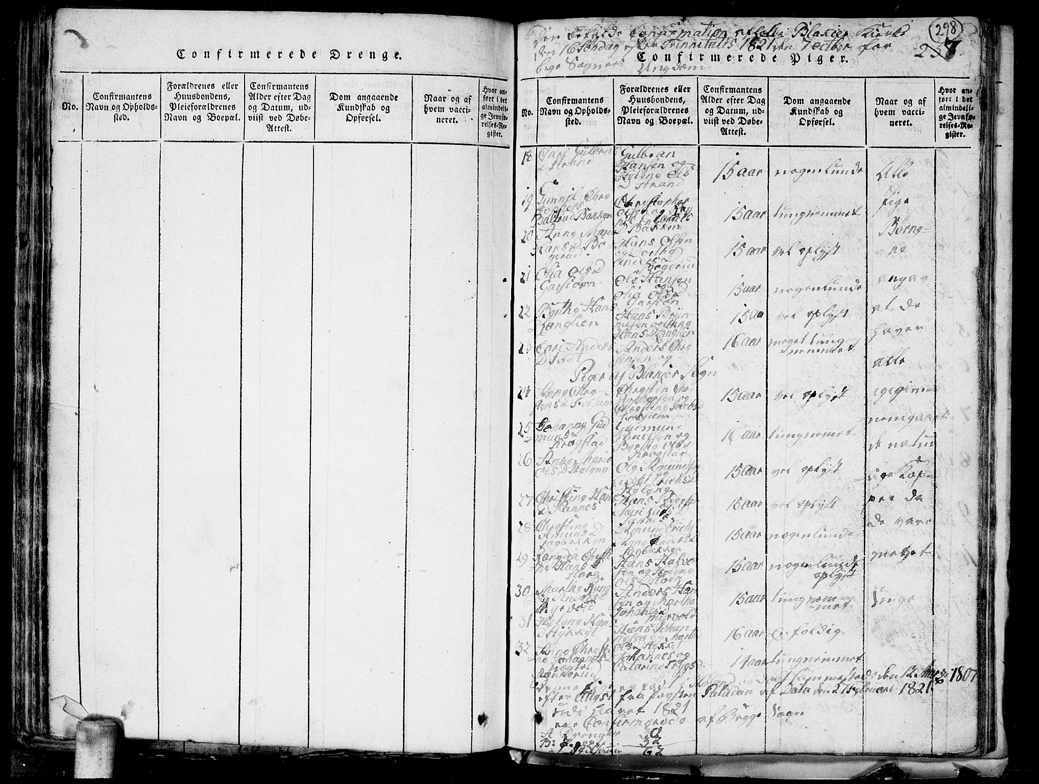 Aurskog prestekontor Kirkebøker, SAO/A-10304a/G/Ga/L0001: Parish register (copy) no. I 1, 1814-1829, p. 298
